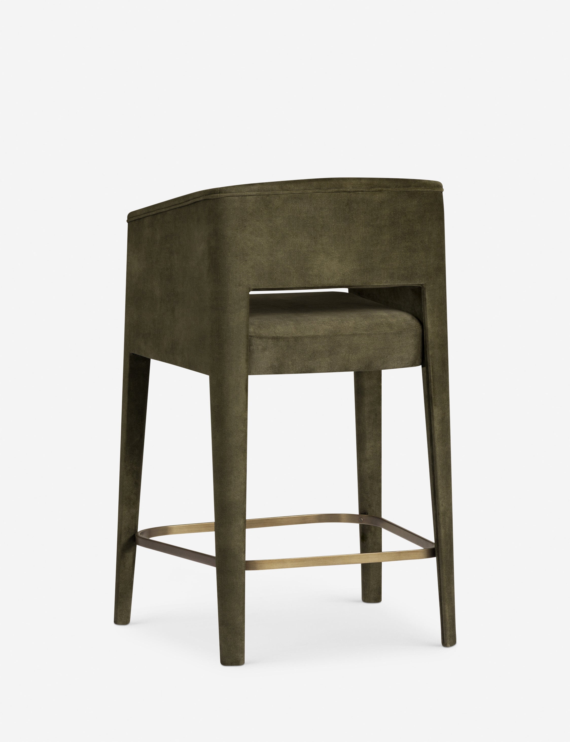 Lulu and Georgia Velez Counter Stool – Olive Velvet - view 4