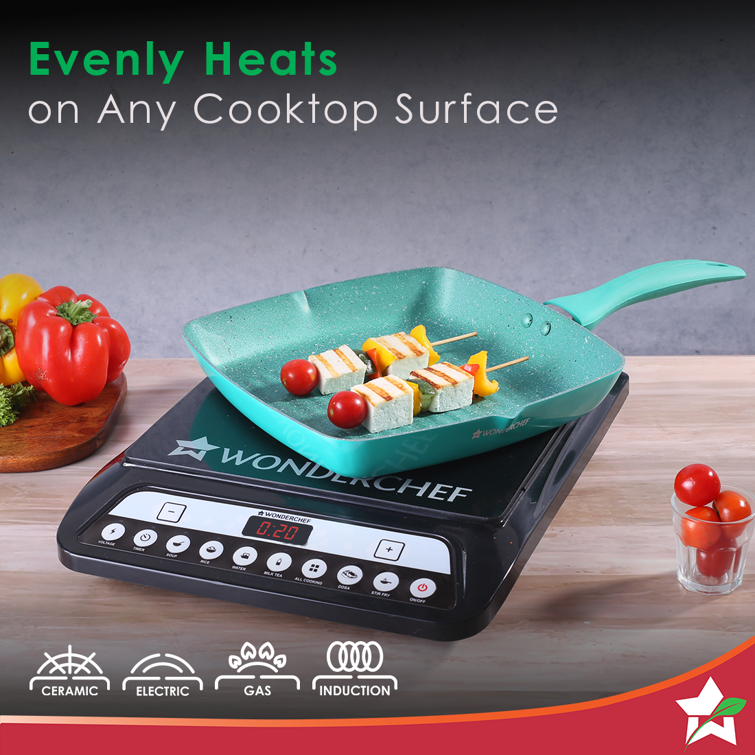 Wonderchef Renewed Celebration Non-stick 24cm Grill Pan. - view 3