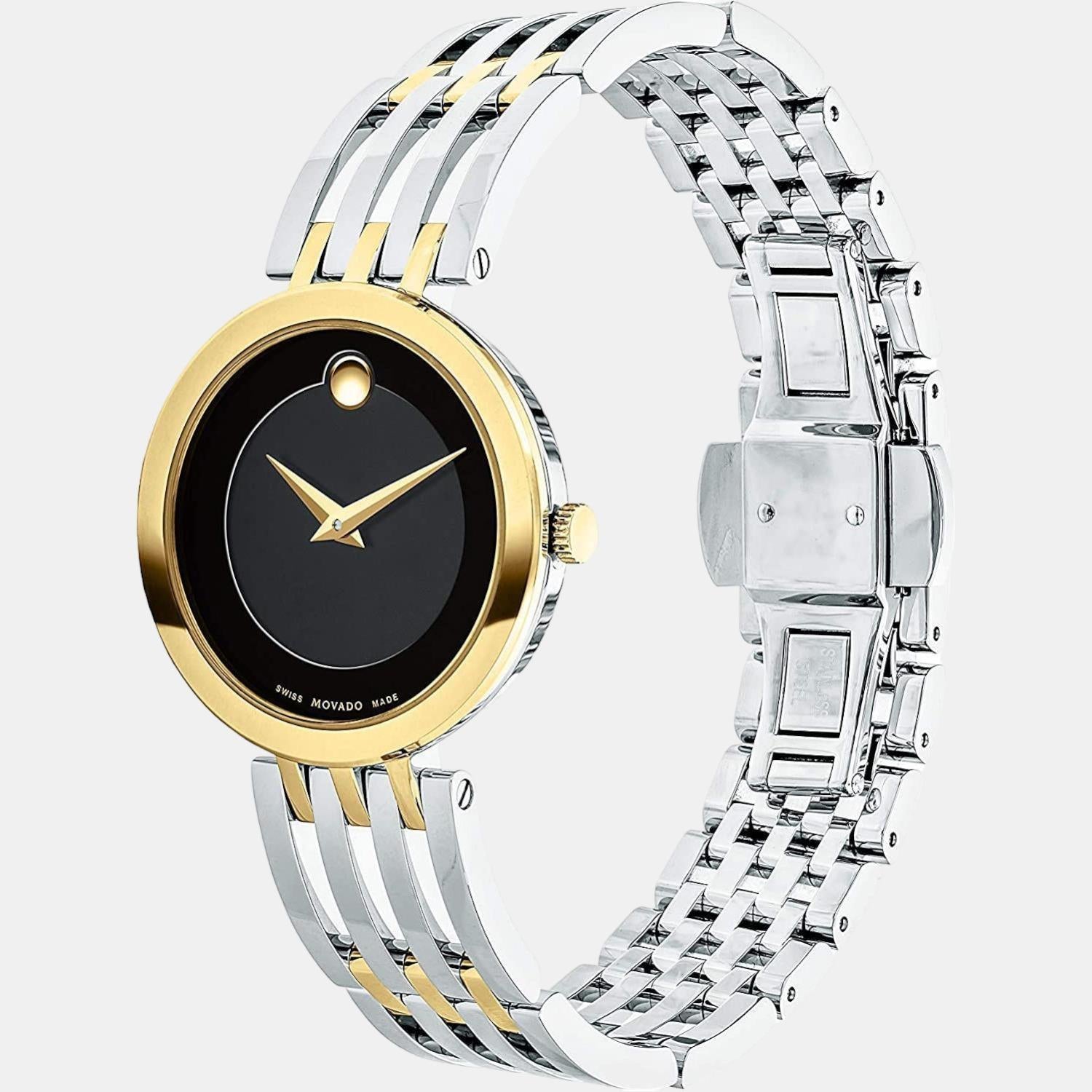 Movado Esperanza Women Quartz Black Dial Analog Stainless Steel Watch 607053 - view 2