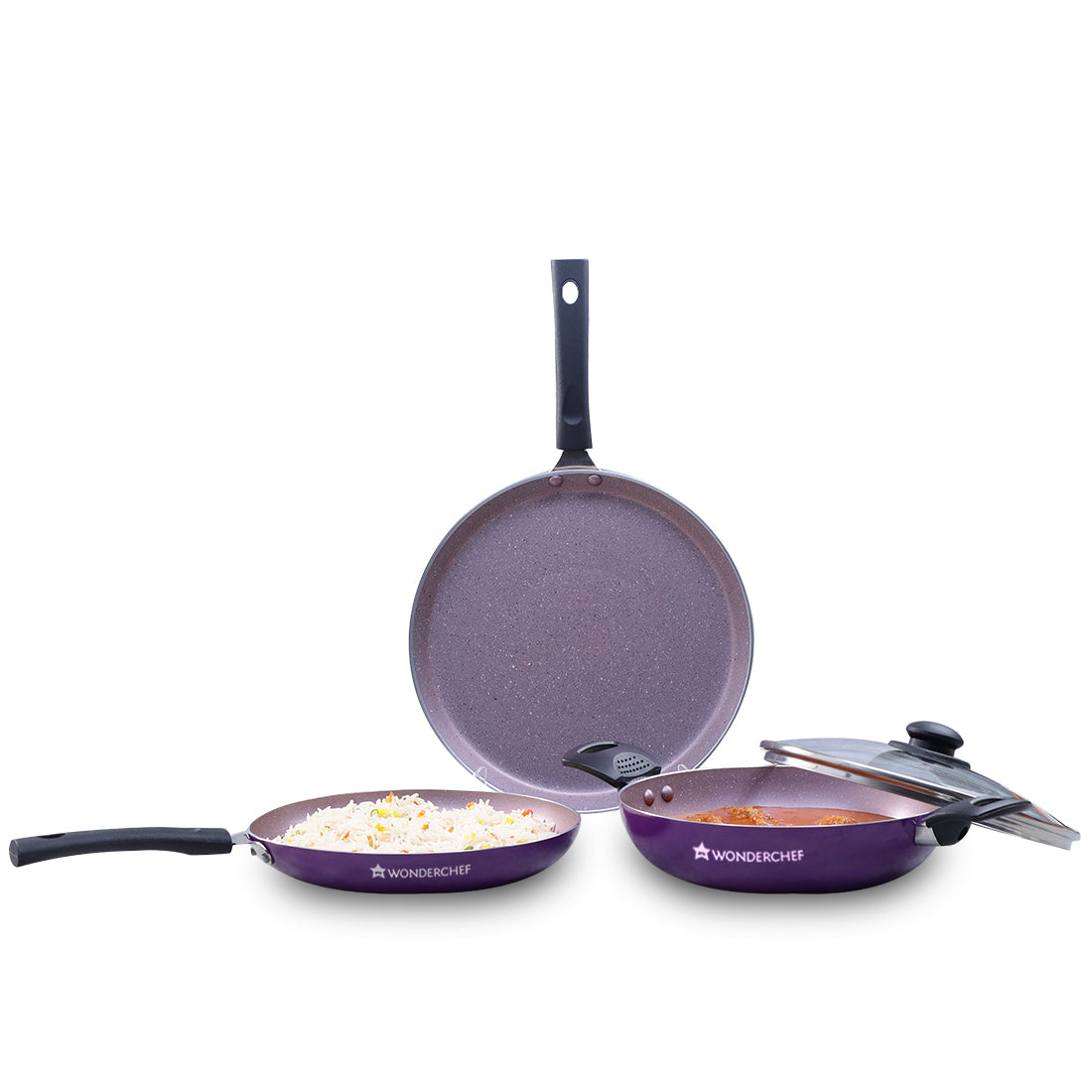 Wonderchef Valencia Non-stick Cookware Set - Purple