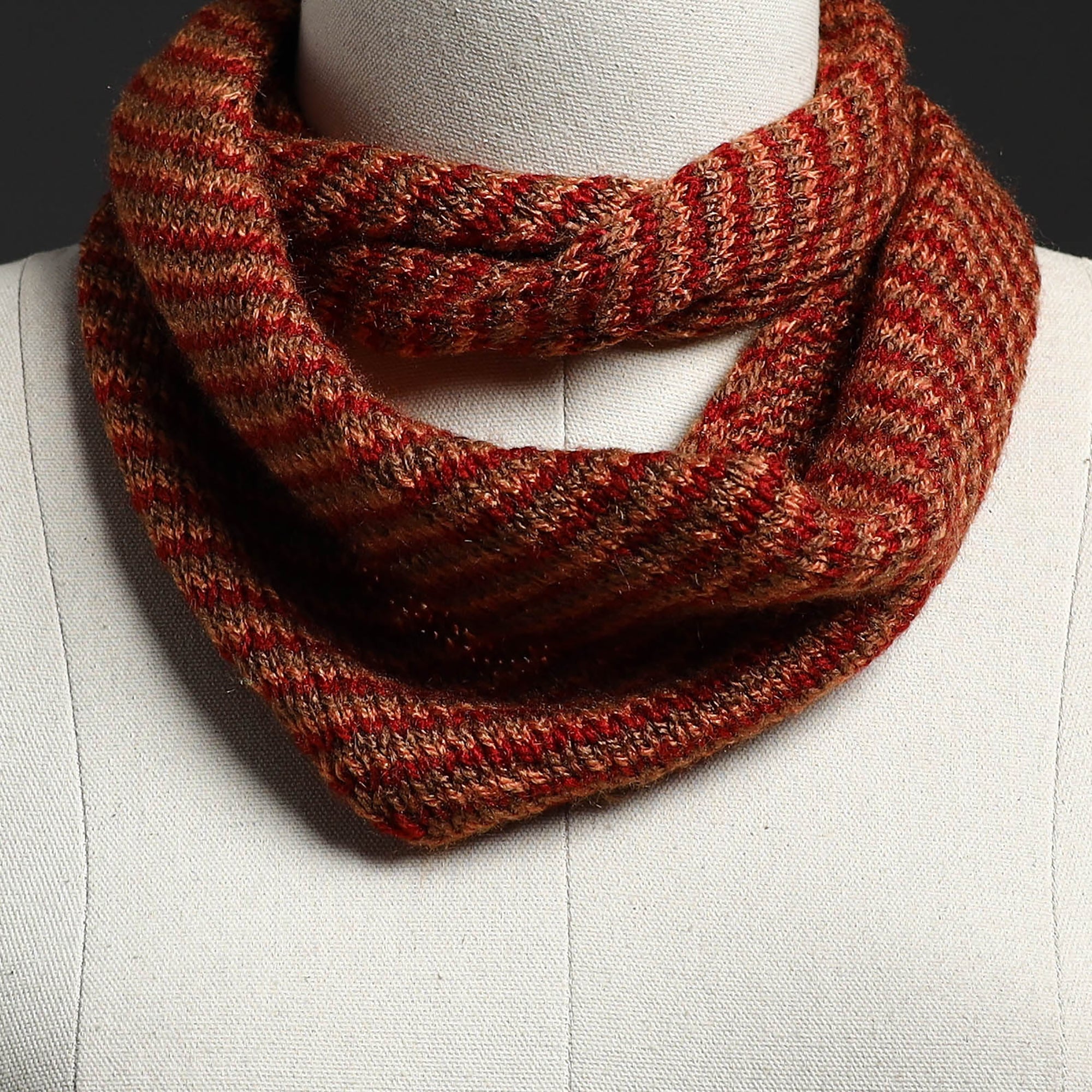 KILMORA Brown - Kumaun Hand Knitted Woolen Neck Warmer 01 - view 2