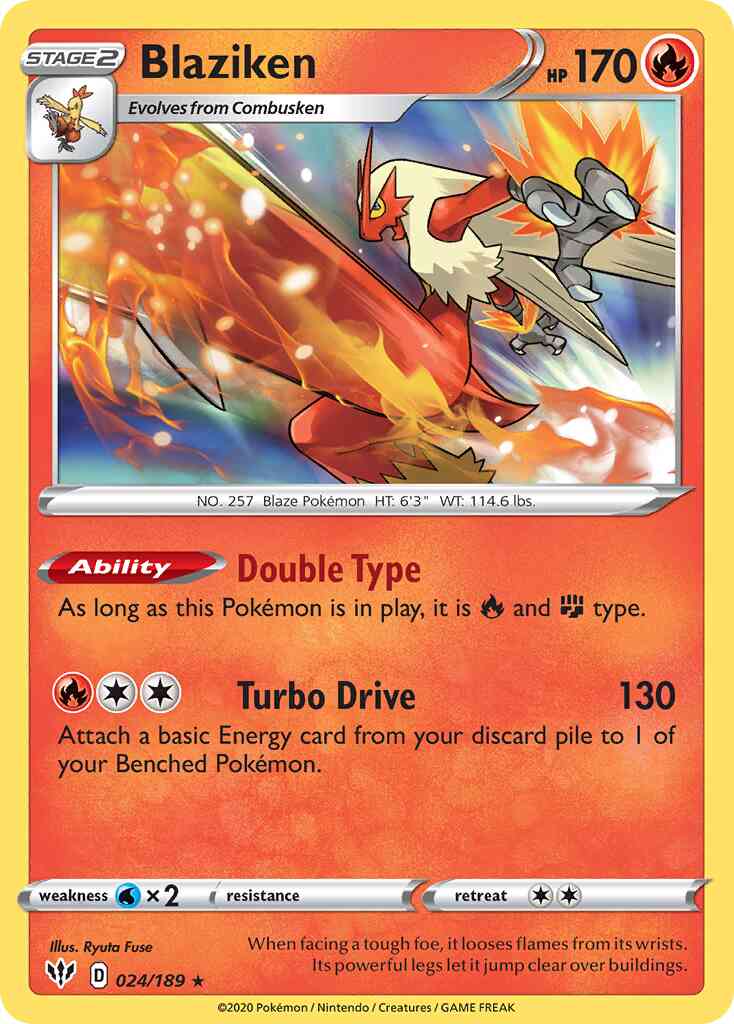 Rare holo swsh3-024 – Pokémon Blaziken - 024/189 - Rare Holo [swsh3-024] [Holo]