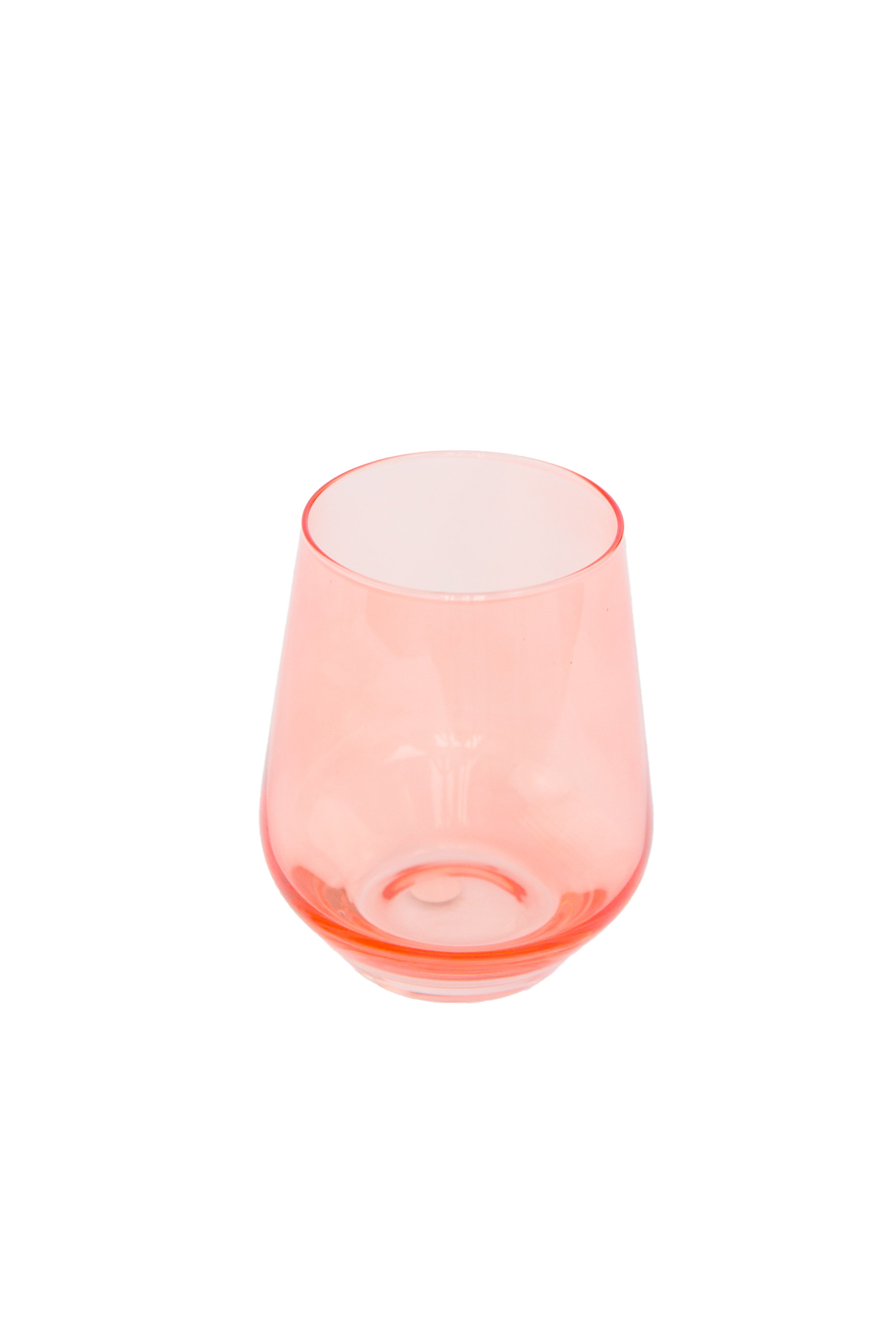 Estelle Colored Glass Estelle Colored Wine Stemless - Set of 2- Peach Fuzz {Our Coral Peach Pink} - view 8
