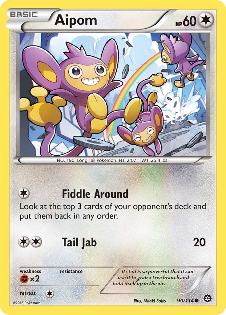 Common xy11-90 reverse – Pokémon Aipom - 90/114 - Common [xy11-90] [Reverse Holo] - Aipom - 90/114 - Common