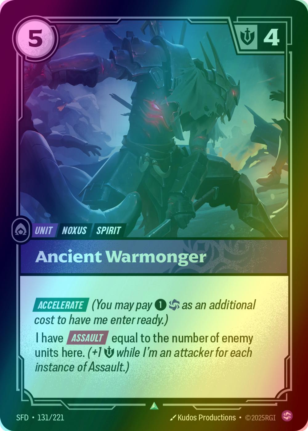 221 spiritforged foil – Riftbound Ancient Warmonger - 131/221 [Spiritforged] [Foil]