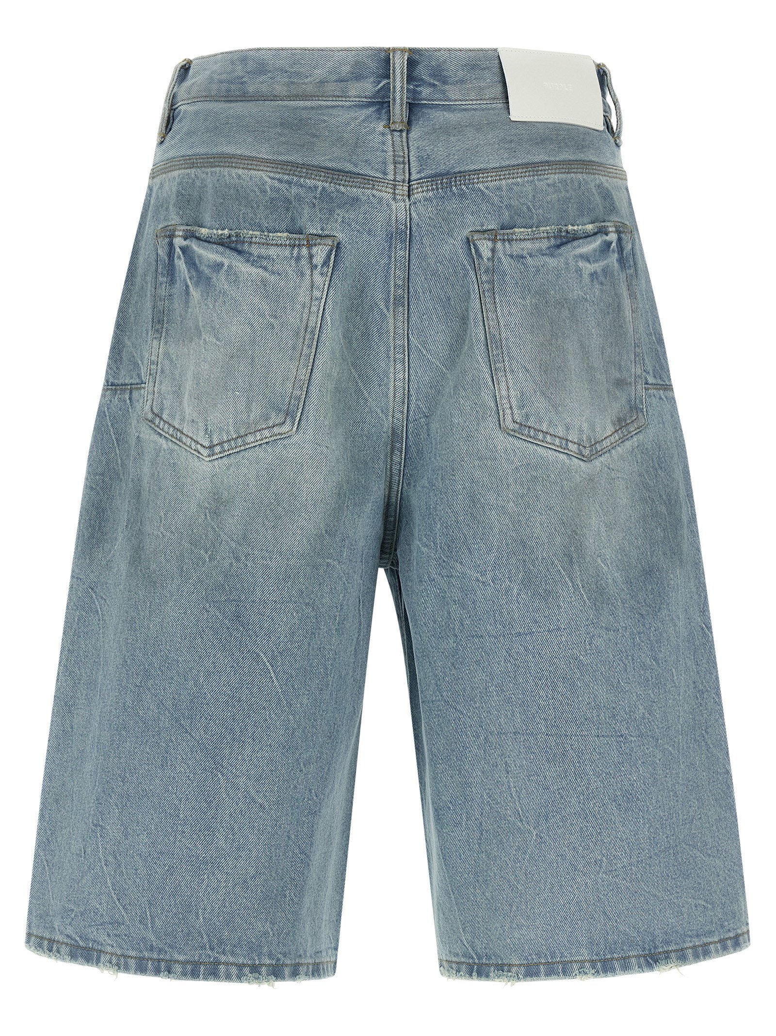 Purple P070 Vintage Dust Bowl Bermuda Shorts – 100% cotton - view 2