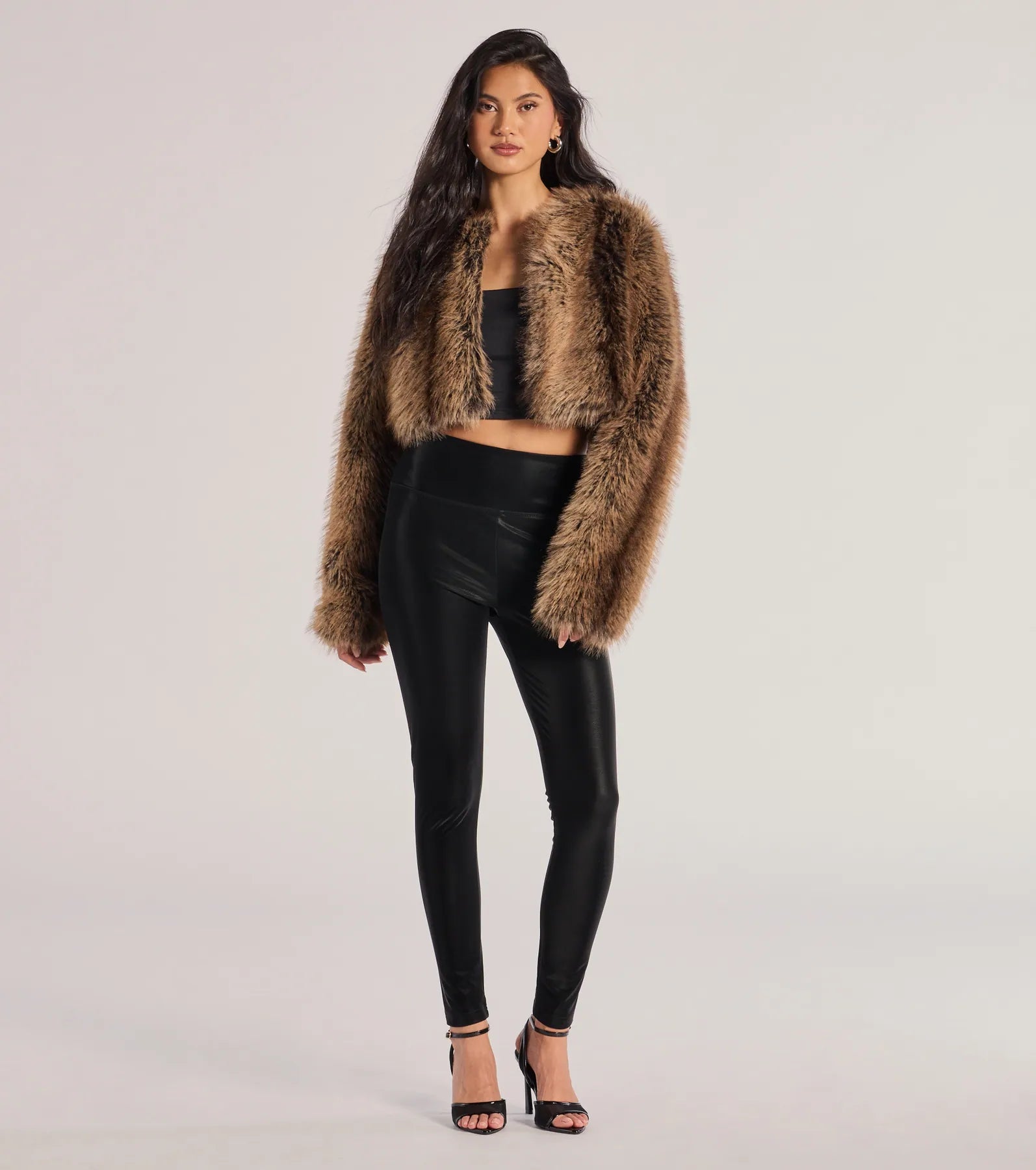 Windsor Looking Sleek Faux Leather Leggings – BLACK