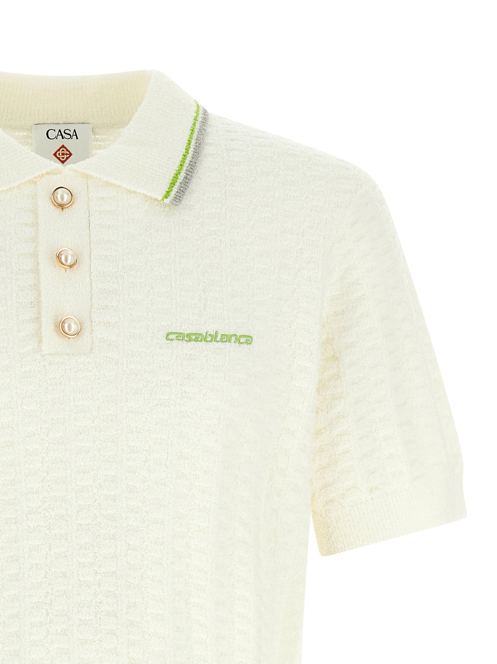 Casablanca Tennisbouclé Polo Shirt - view 3