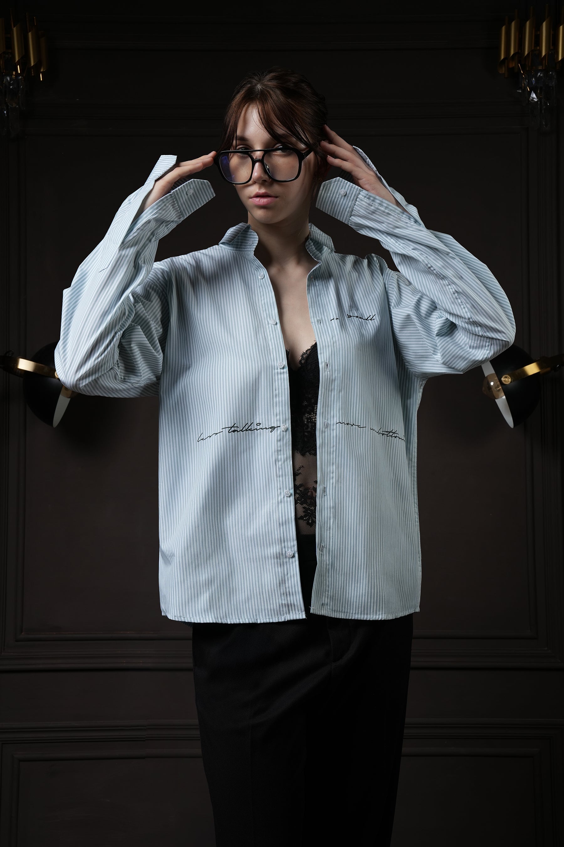 Y*all Talk in Line - Pinstripe Shirt - view 8