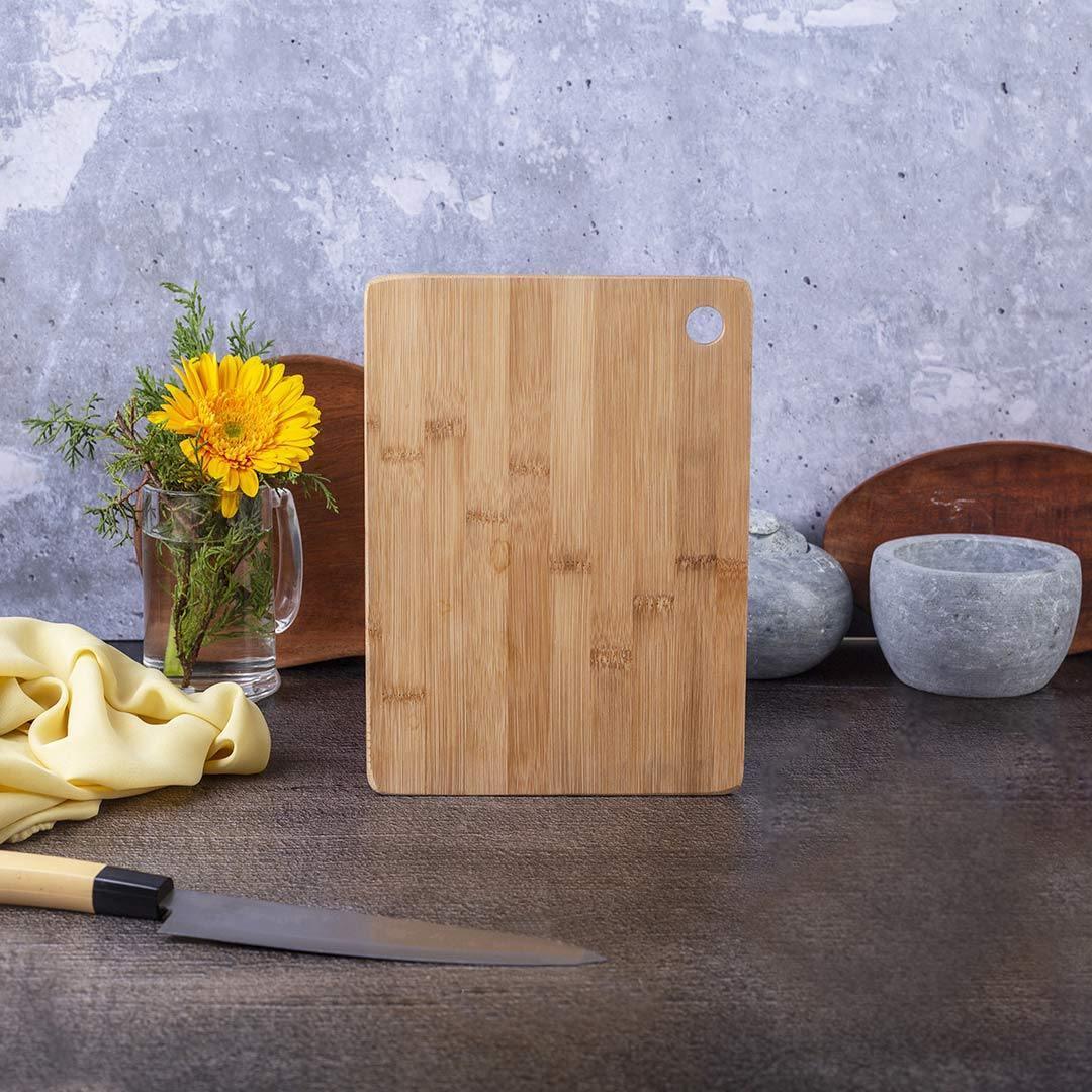 The Indus Valley 100% Natural Bamboo Wood Chopping/Cutting Board, Toxin-free, No Dye/Polish, Strong,Scratch Resistant 32cm in Length /21.7cm in Width - view 2