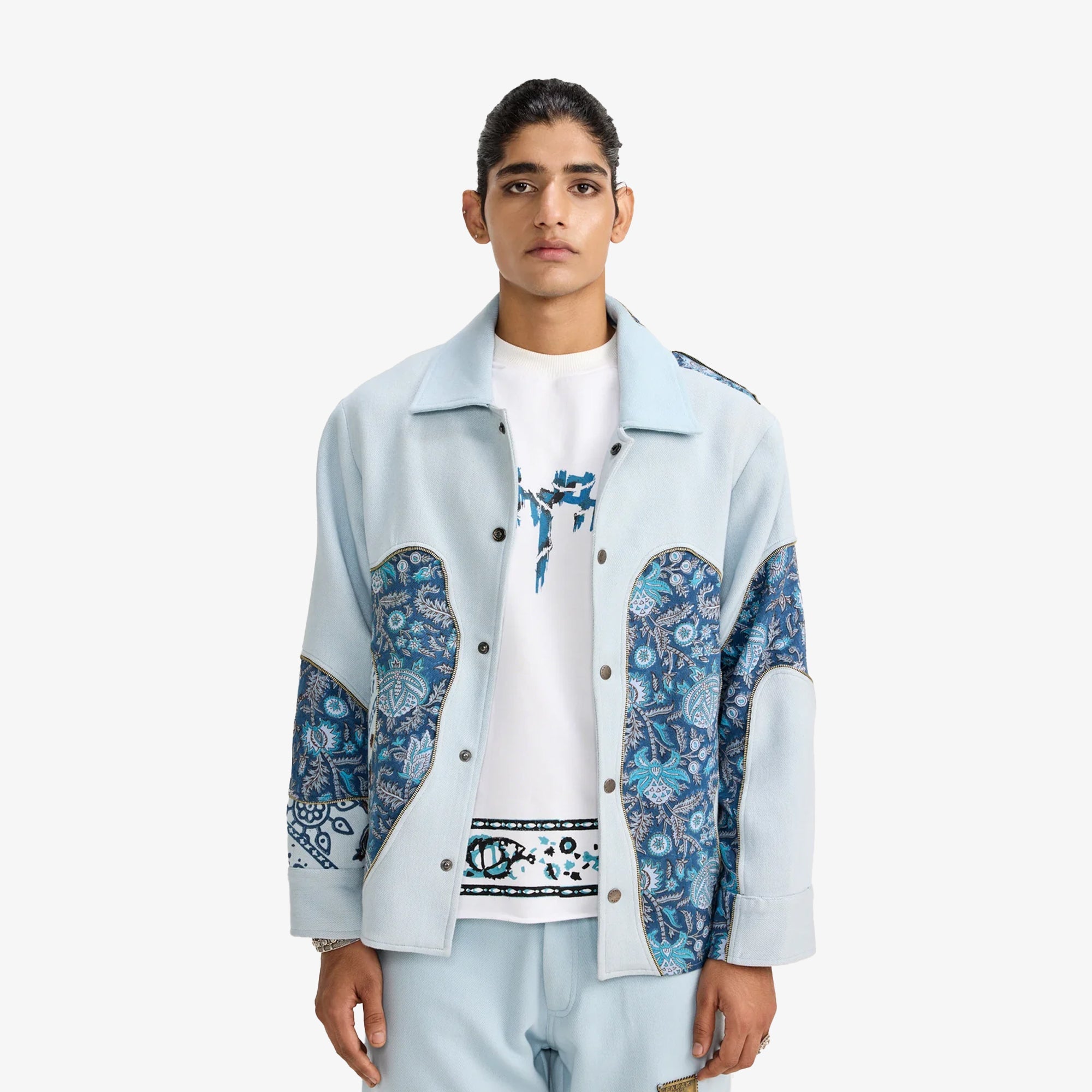 F A R A K | Closure Handmade Jacket { Blue/blue
