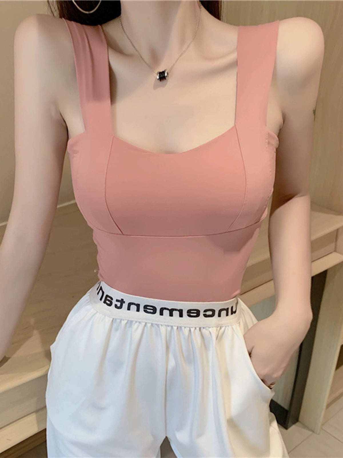 Alamode By Akanksha Basco Seamless Tank Tops with Inbuilt Bra