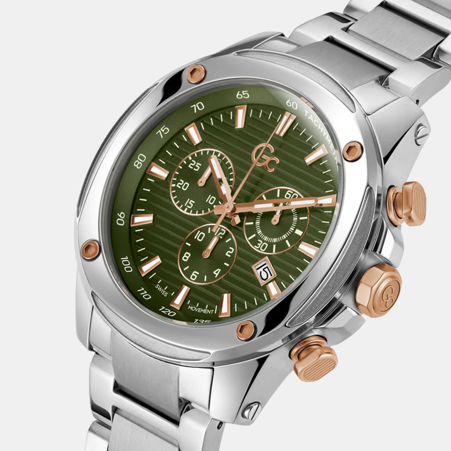 GC Brave Men Quartz Green Dial Chronograph Stainless Steel Watch Z13003G9MF - view 2