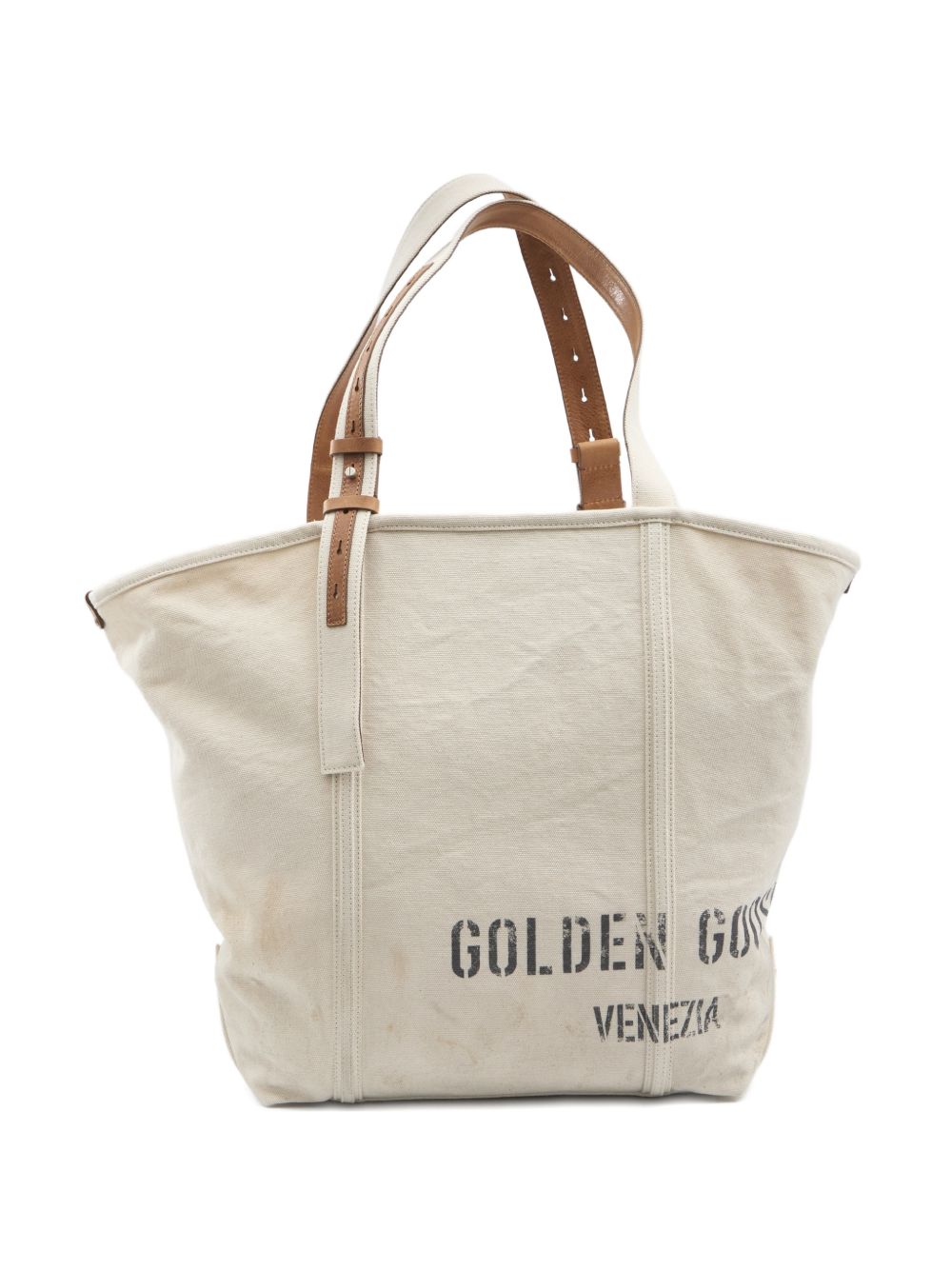 Golden Goose 24.7 Canvas Tote Bag – Calf Leather 100%