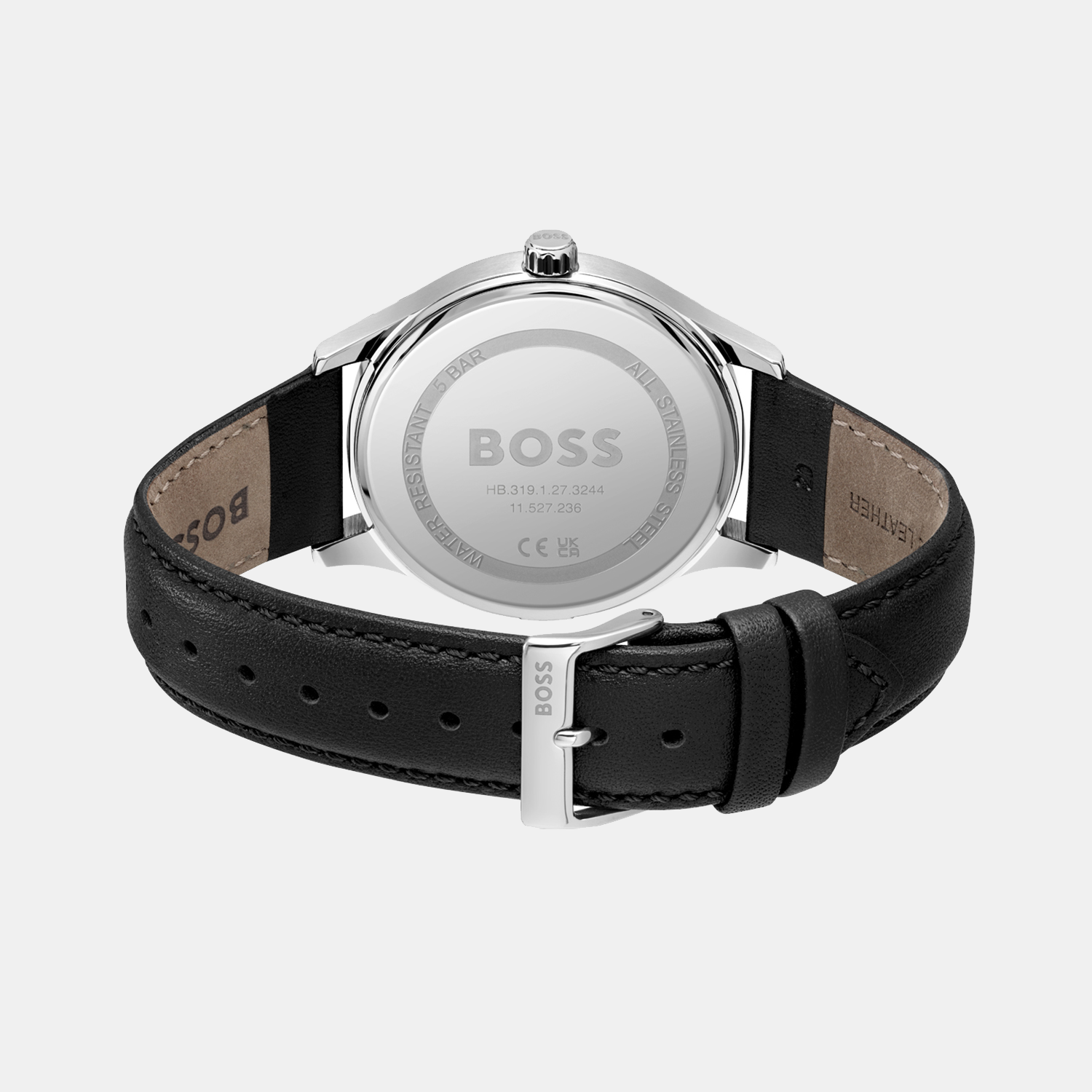 Boss Elite Men Quartz Black Dial Analog Leather Watch 1513954 - view 3
