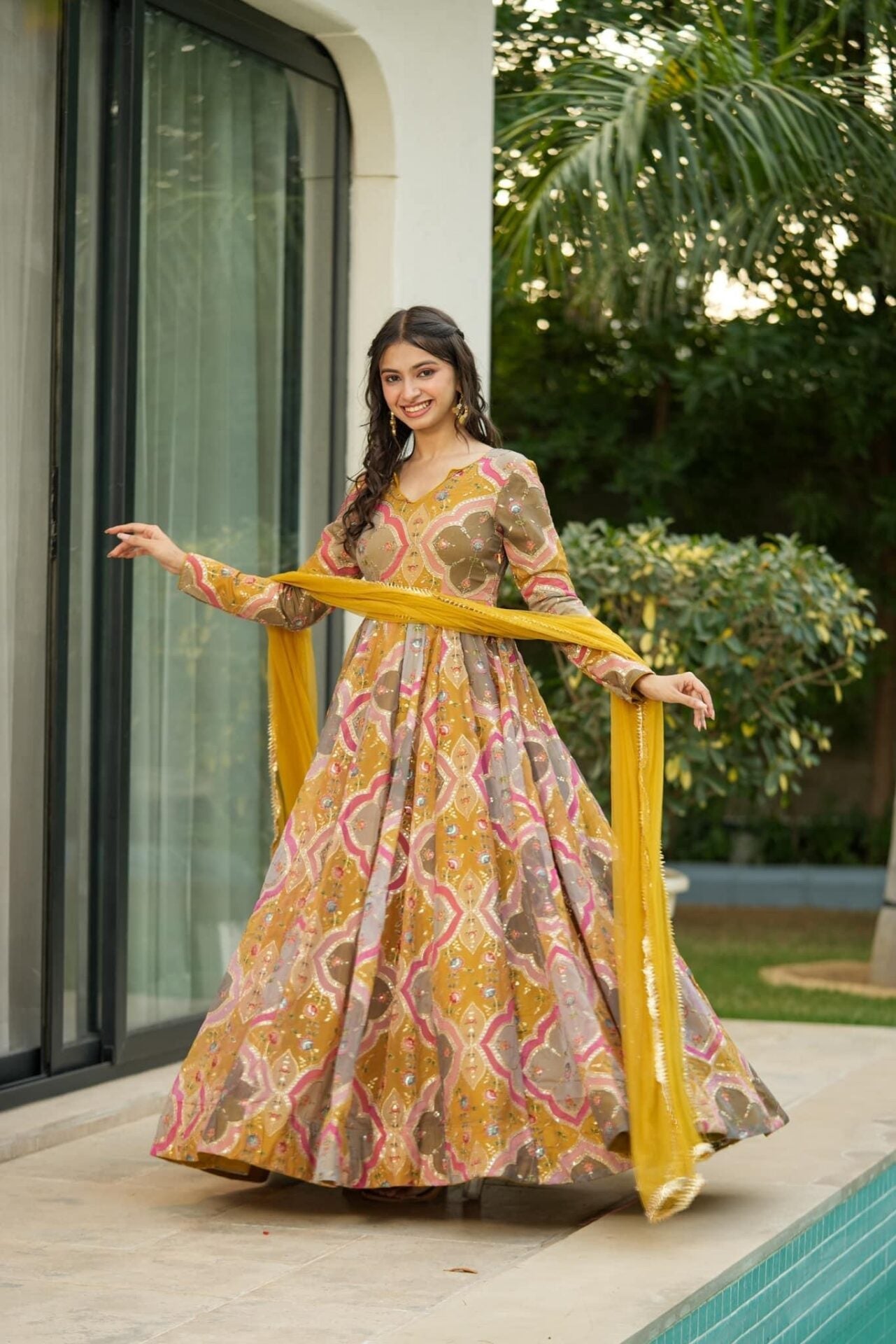 Idaho-o Genelia heavy embroidered maxi set