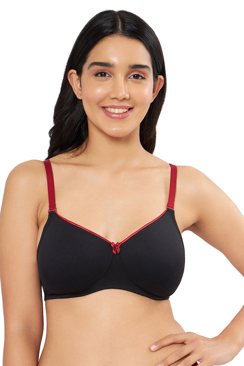 Amante Comfort Dream Padded Non-wired T-shirt Bra - Black & Henna