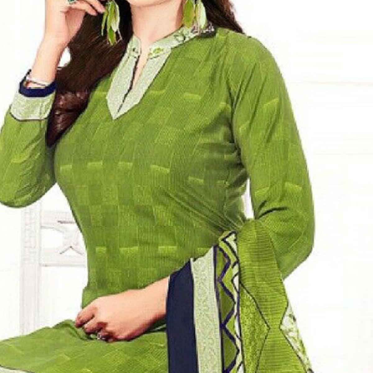 BlackTree green-casual-wear-printed-leon-patiala-dress-material-129538 - view 2
