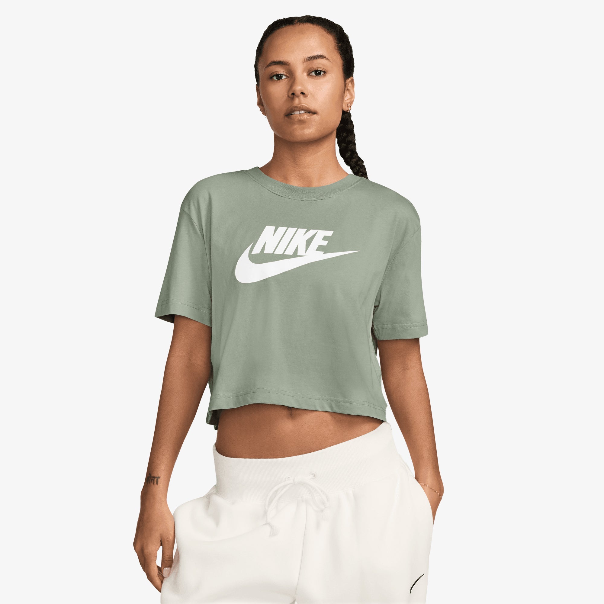 Nike | Essential Sportswear Cropped T-shirt{ Jade Horizon/white