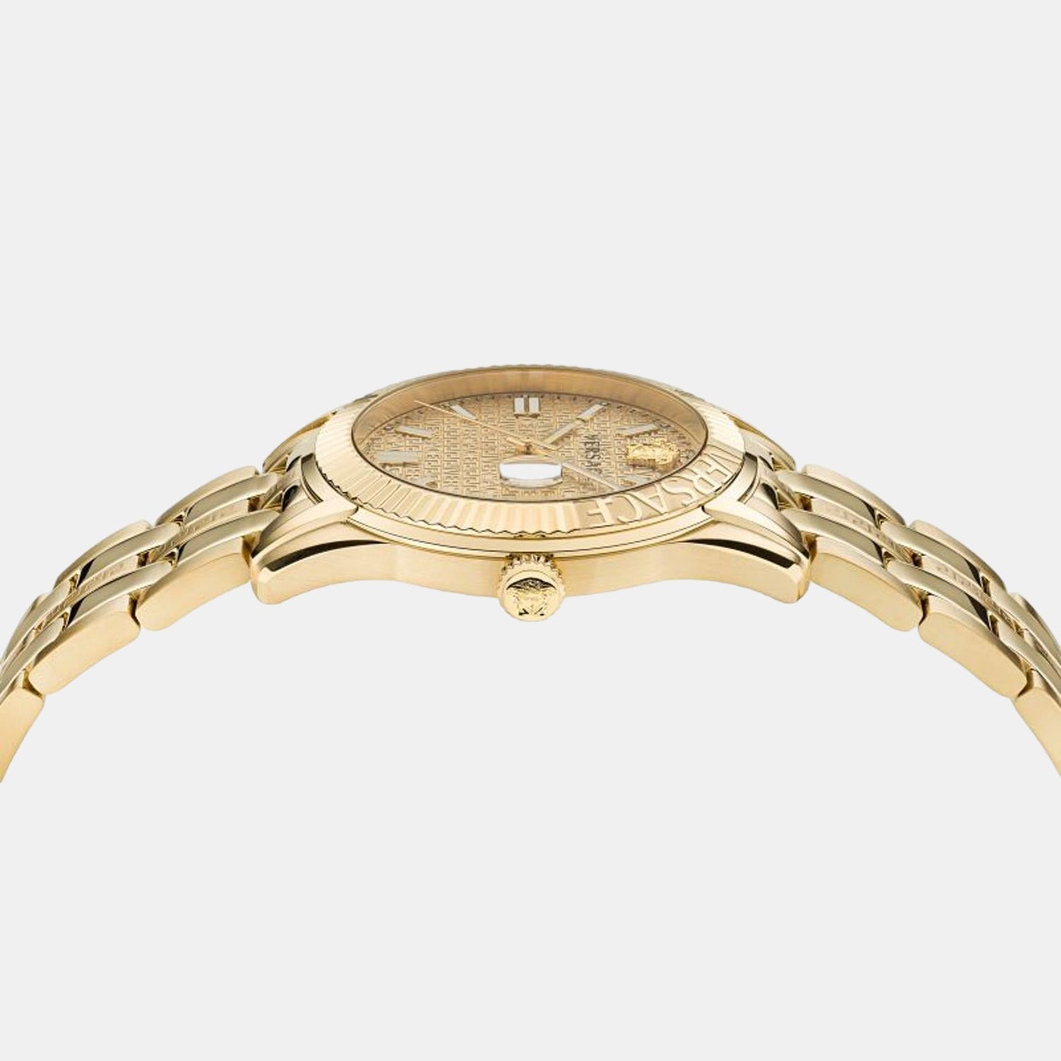 Versace Greca Men Quartz Gold Dial Analog Stainless Steel Watch VE3K00522 - view 2