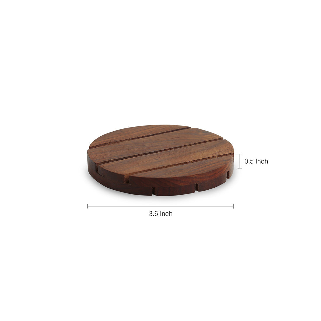 EXCLUSIVELANE 'Wood-rounds' Handcrafted Coasters In Sheesham Wood (Set Of 4) - view 5