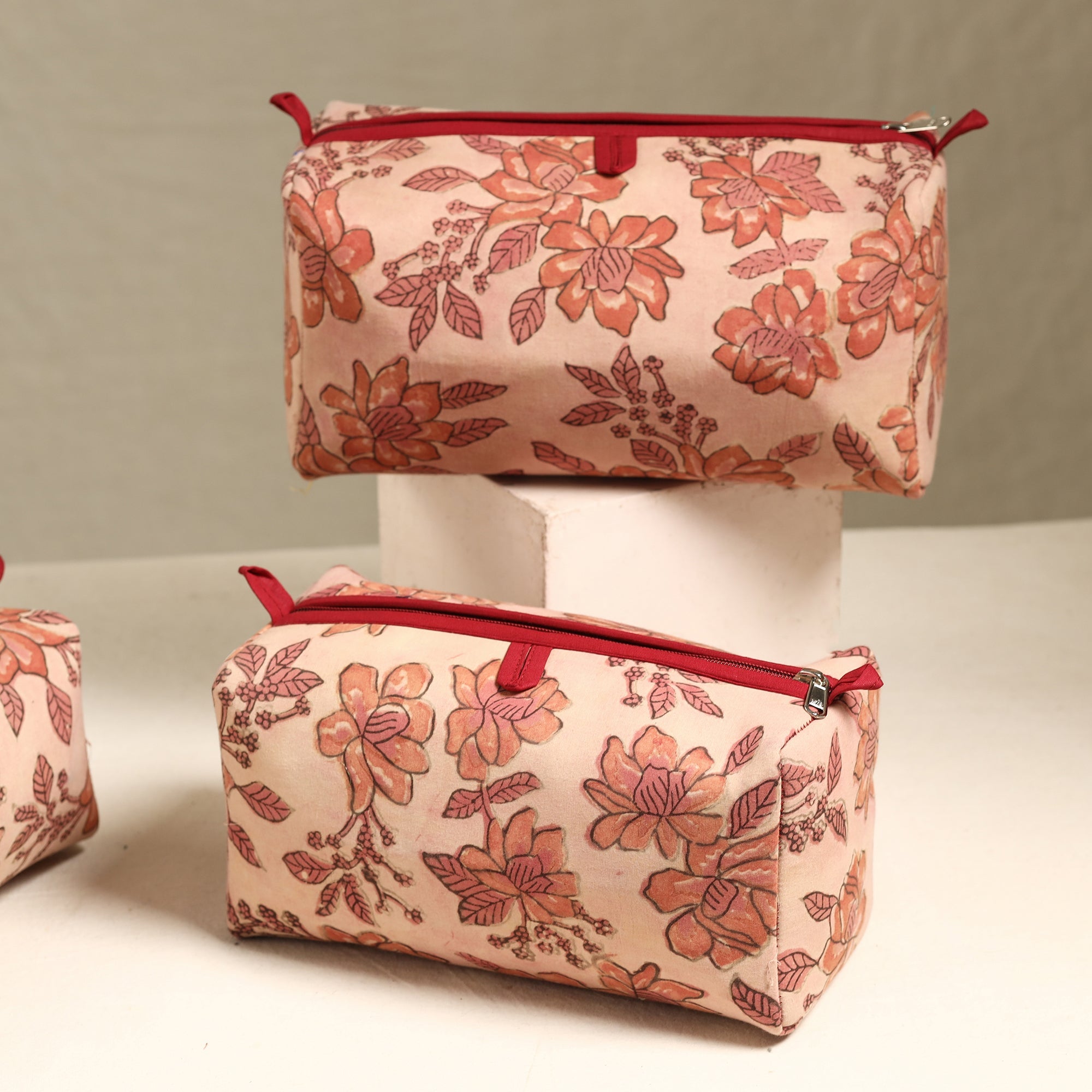 ITOKRI CRAFTS INITIATIVE Beige - Handmade Cotton Toiletry Bags (Set of 3) 70 - view 2