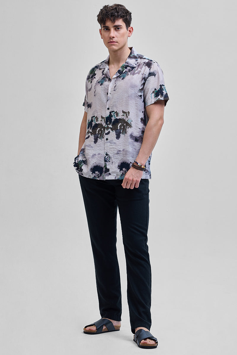 SNITCH Light Grey Abstract Box Fit Shirt - view 3