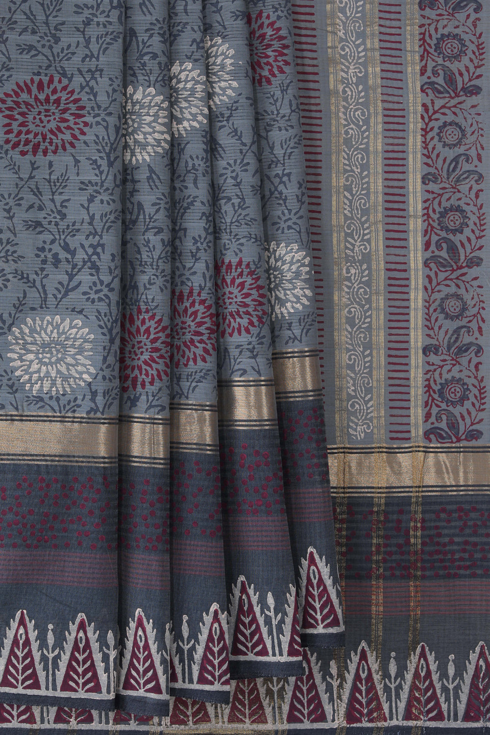 Kalanjali Ethnics Hand block printed cotton saree - view 2