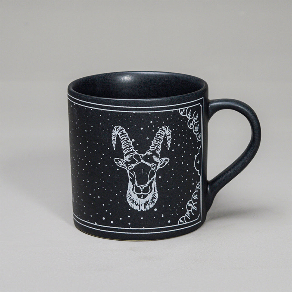 ALMIRO TREE Black - Ceramic Sunsign Theme Coffee Mug Capricon (350ml)