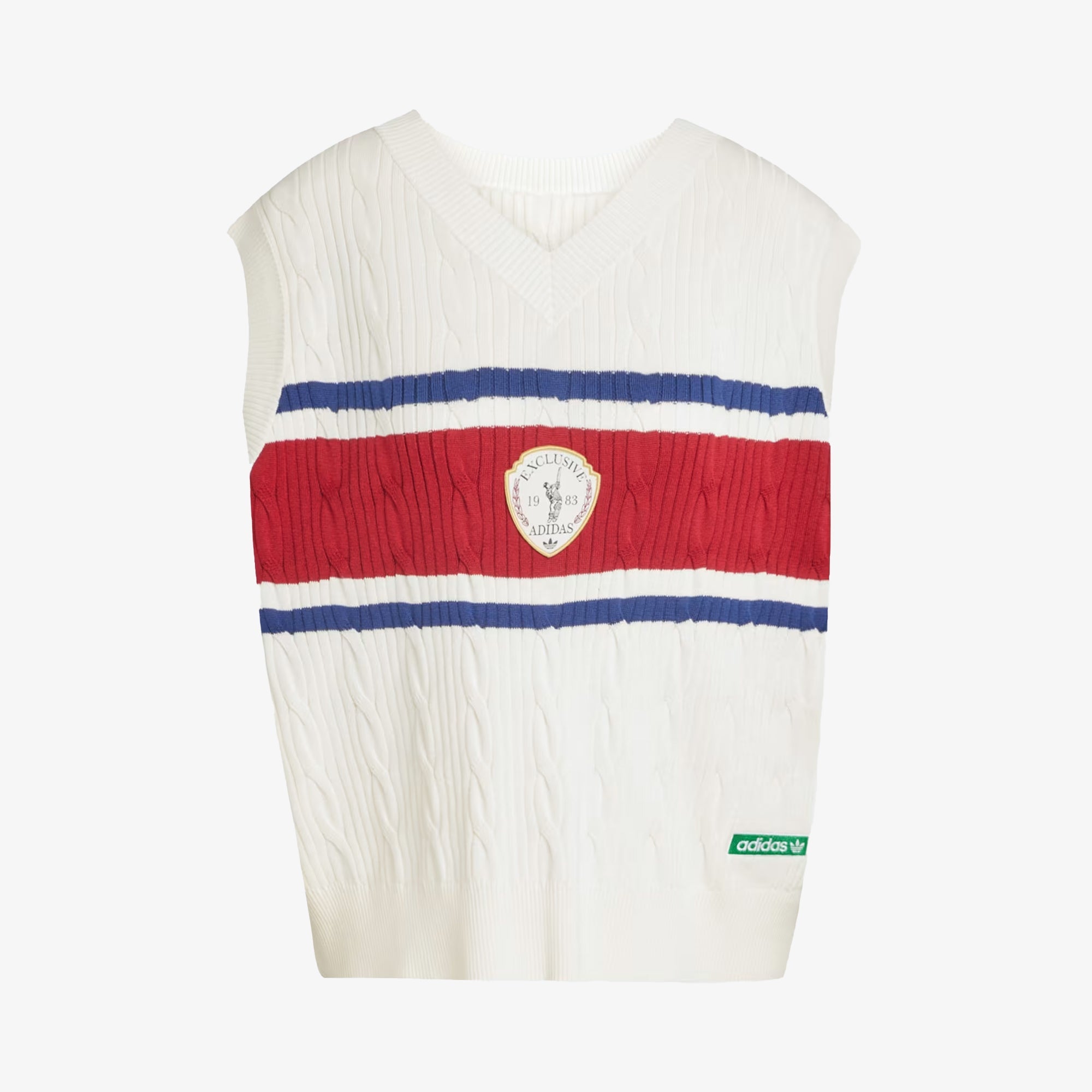 Adidas Originals | RETRO SPORTS CRICKET-INSPIRED VEST { OFF WHITE - view 4