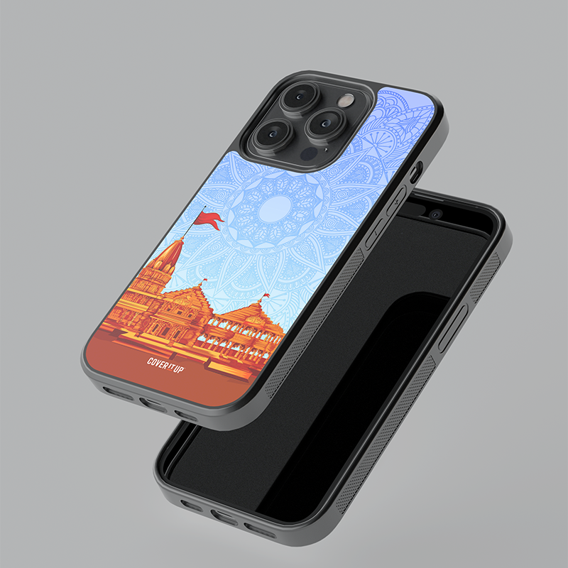 Design Phone Cases Mandala Ayodhya Temple Glass case - view 3