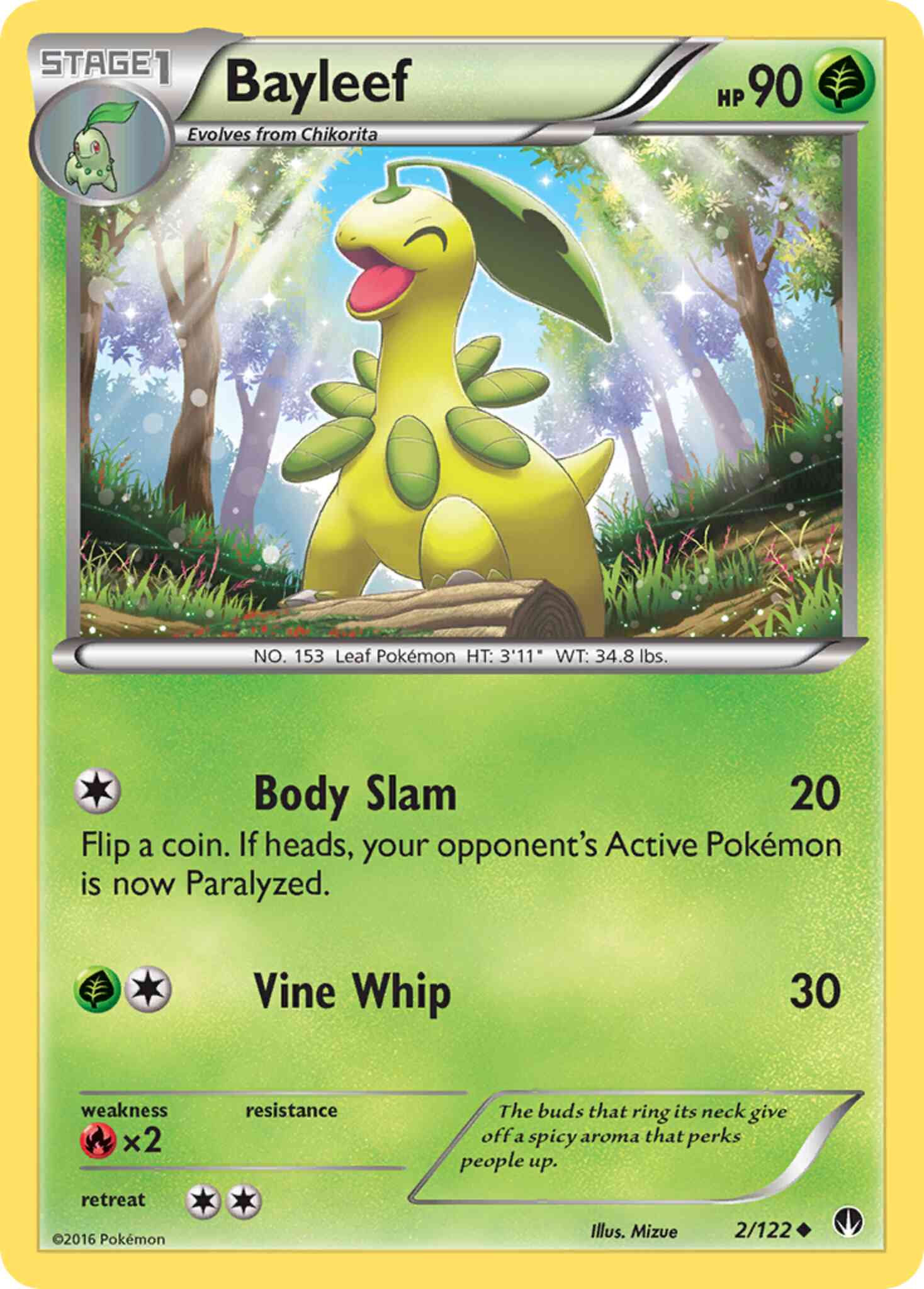 Uncommon xy9-2 reverse – Pokémon Bayleef - 2/122 - Uncommon [xy9-2] [Reverse Holo]