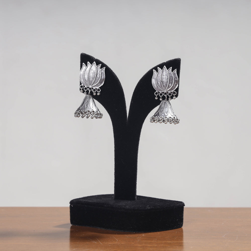 WHITE RIVER STORIES Antique Finish Oxidised German Silver Earrings