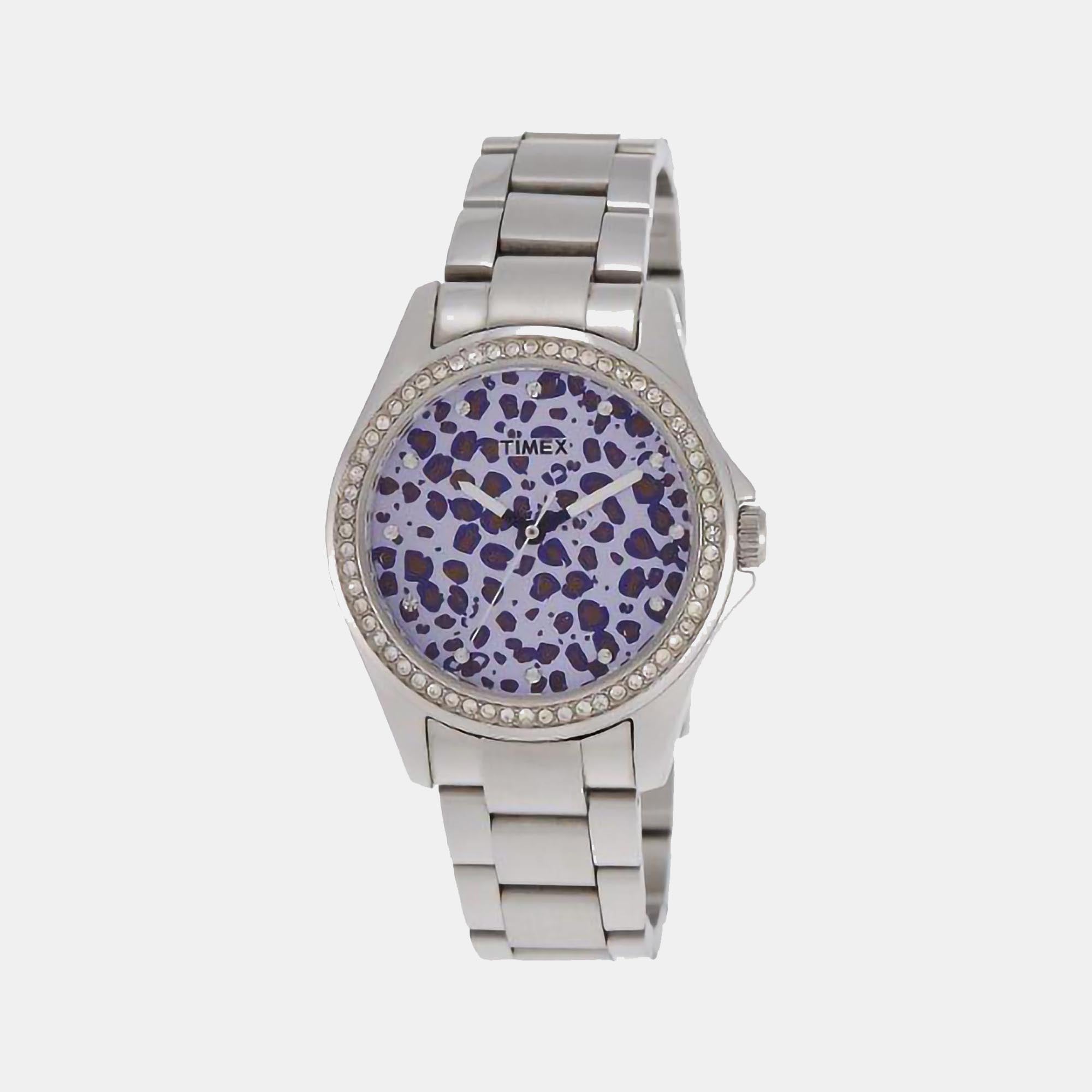 Timex Fashion Women Quartz Blue Dial Analog Stainless Steel Watch TI000O40100