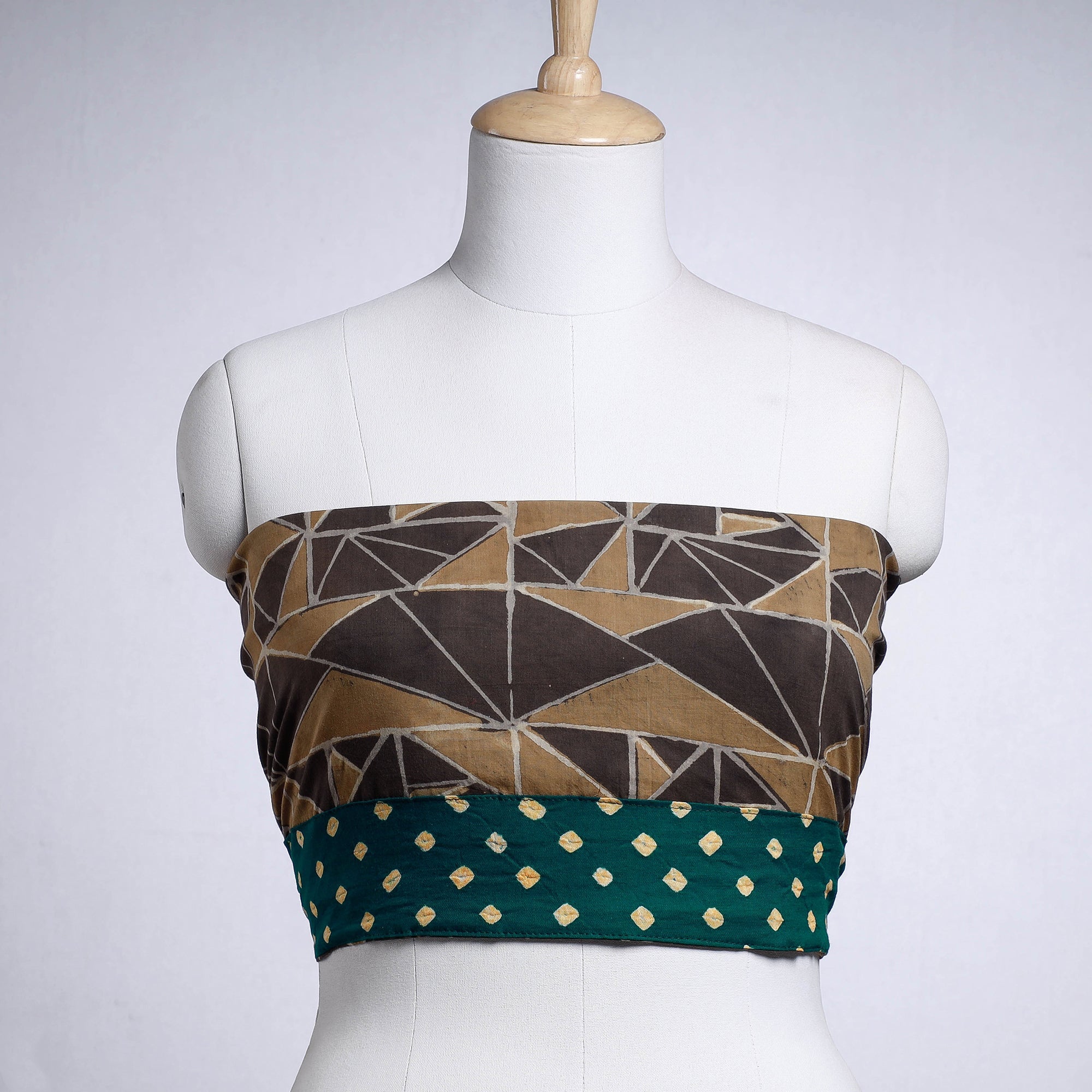 NOORI BAZAR Brown - Rangoli Akola Block Printed Cotton Blouse Piece