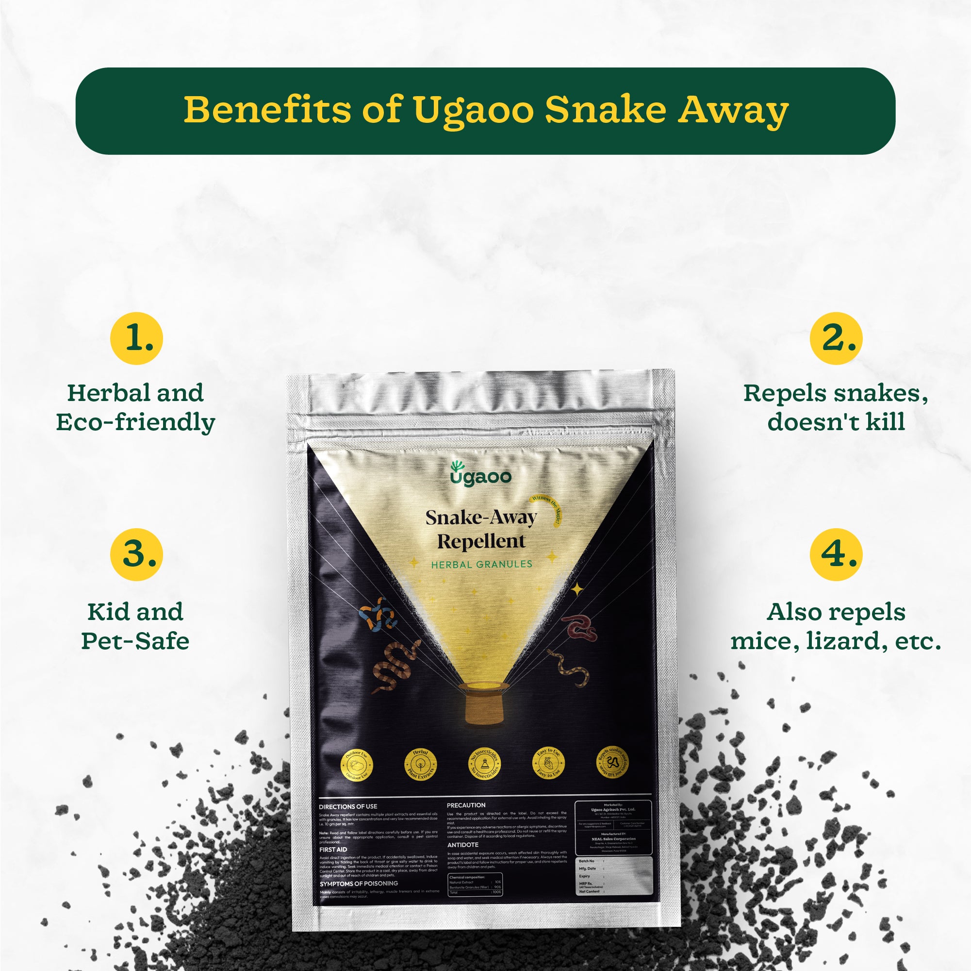 Ugaoo Herbal Snake Repellent Granules - 1 Kg - view 3