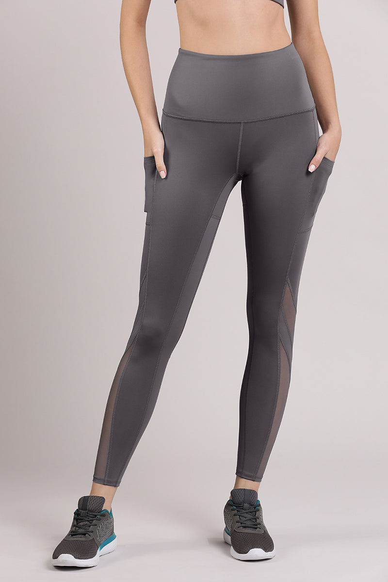 Amante Energize Panelled Tights - Volcanic Glass