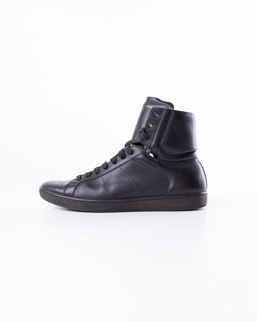 YSL Yves Saint Laurent Sl01H Leather High Top Sneakers