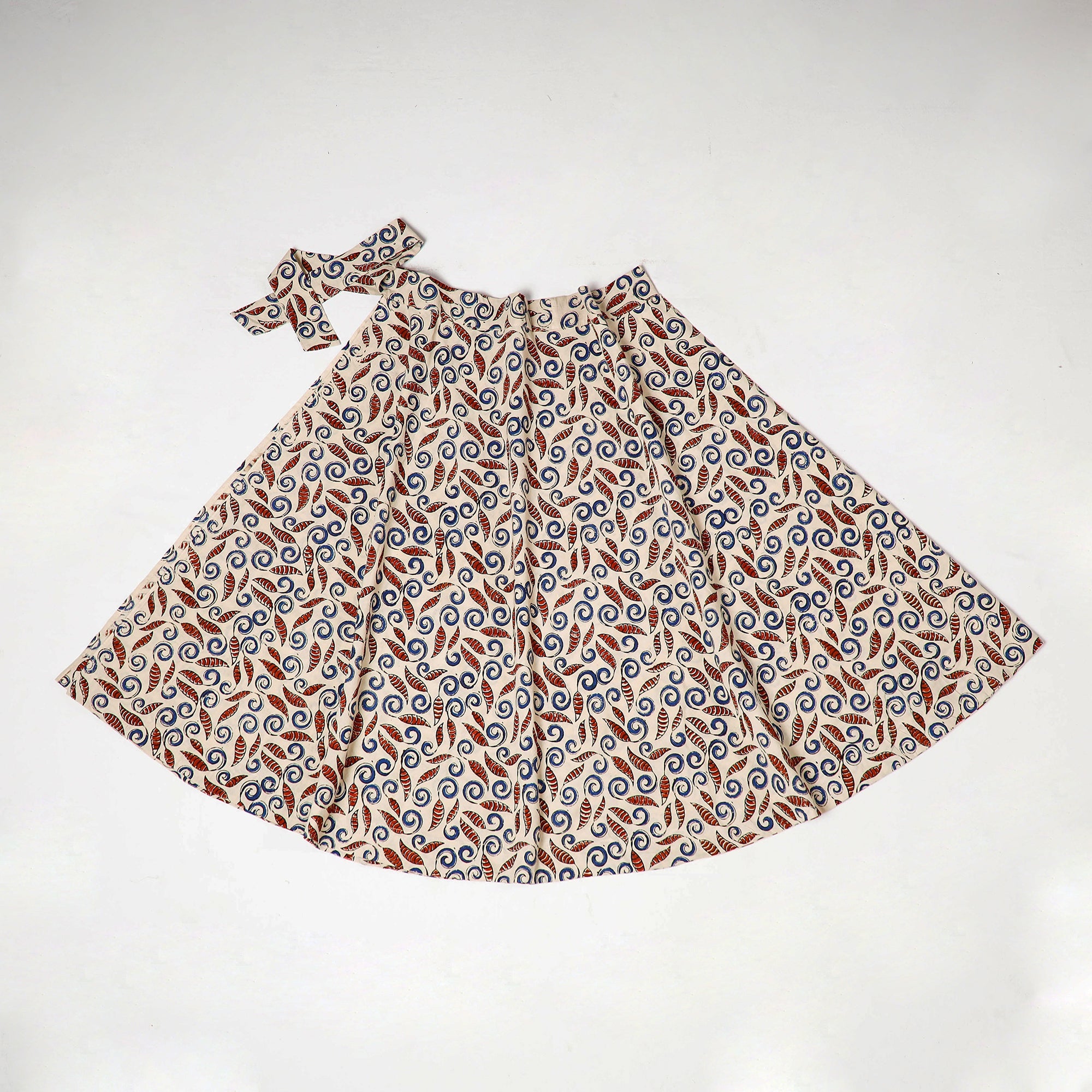 NOORI BAZAR Beige - Block Print Cotton Wrap Around Ajrakh Skirt - view 2