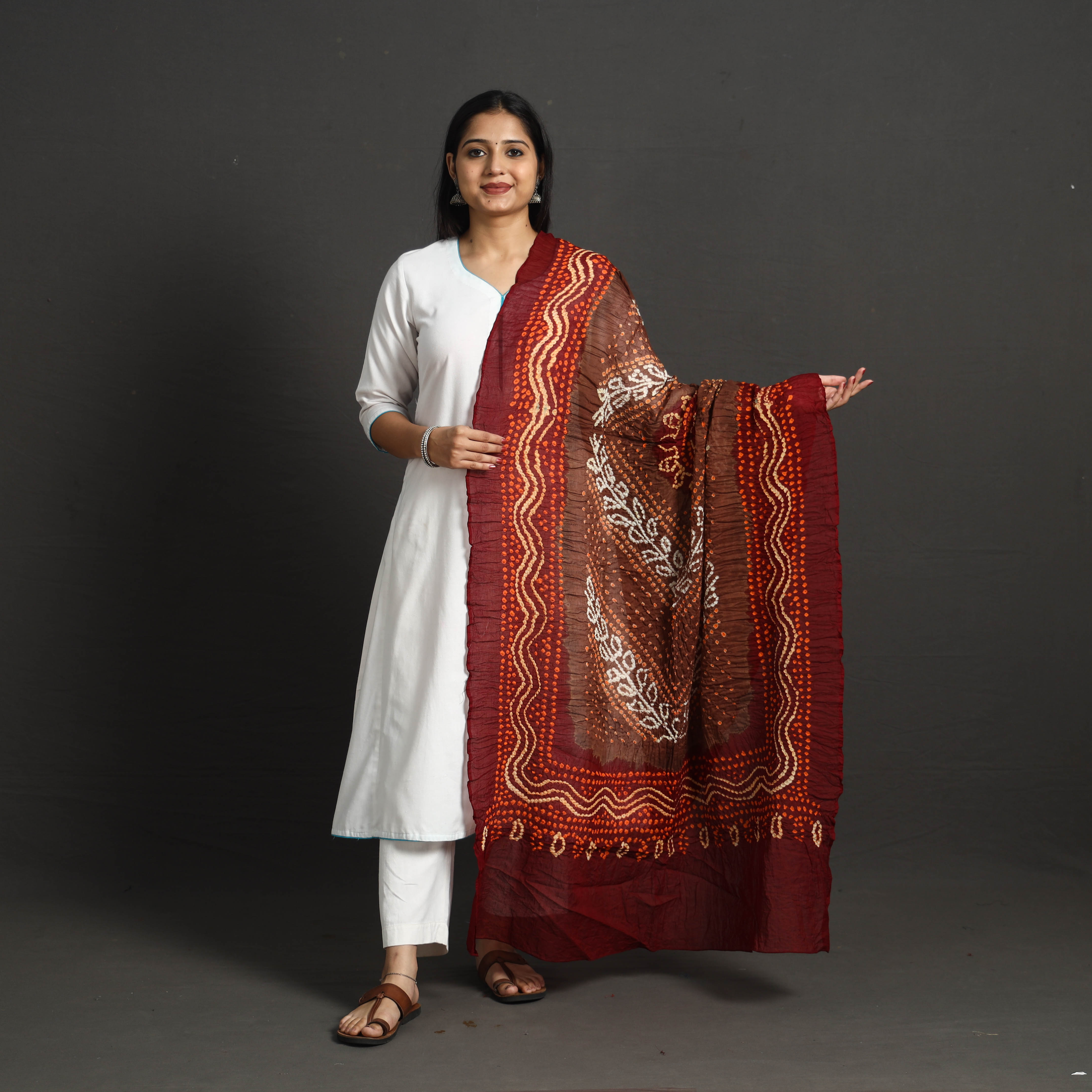 KACHCHH JI CHHAAP Kutch Tie-Dye Cotton Bandhani Dupatta 39