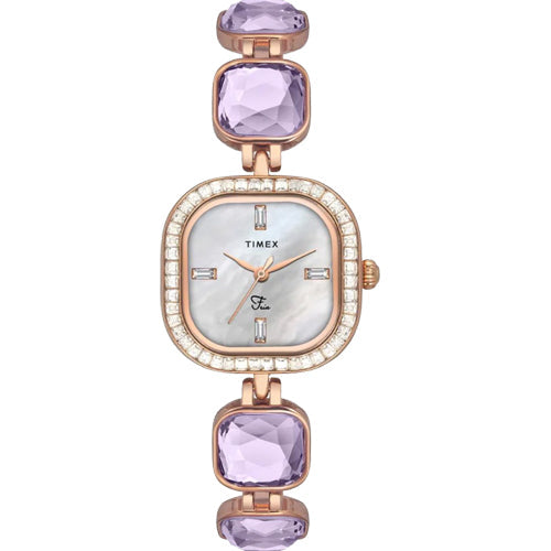 Timex Fria Women Off White Square Analog Watch 25.6mm TWEL17104