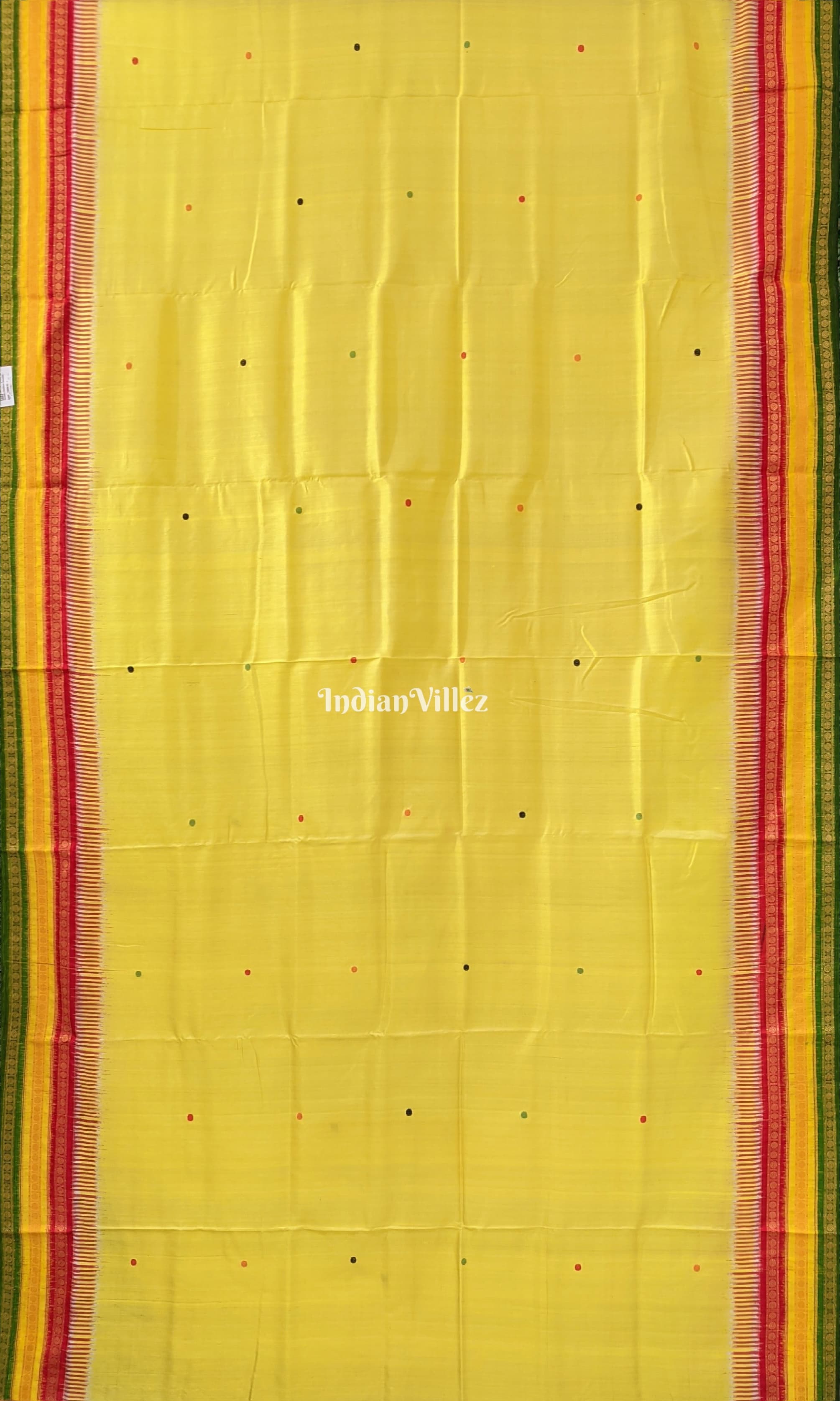 IndianVillèz Yellow Kathiphera Odisha Ikat Khandua Silk Saree - view 3