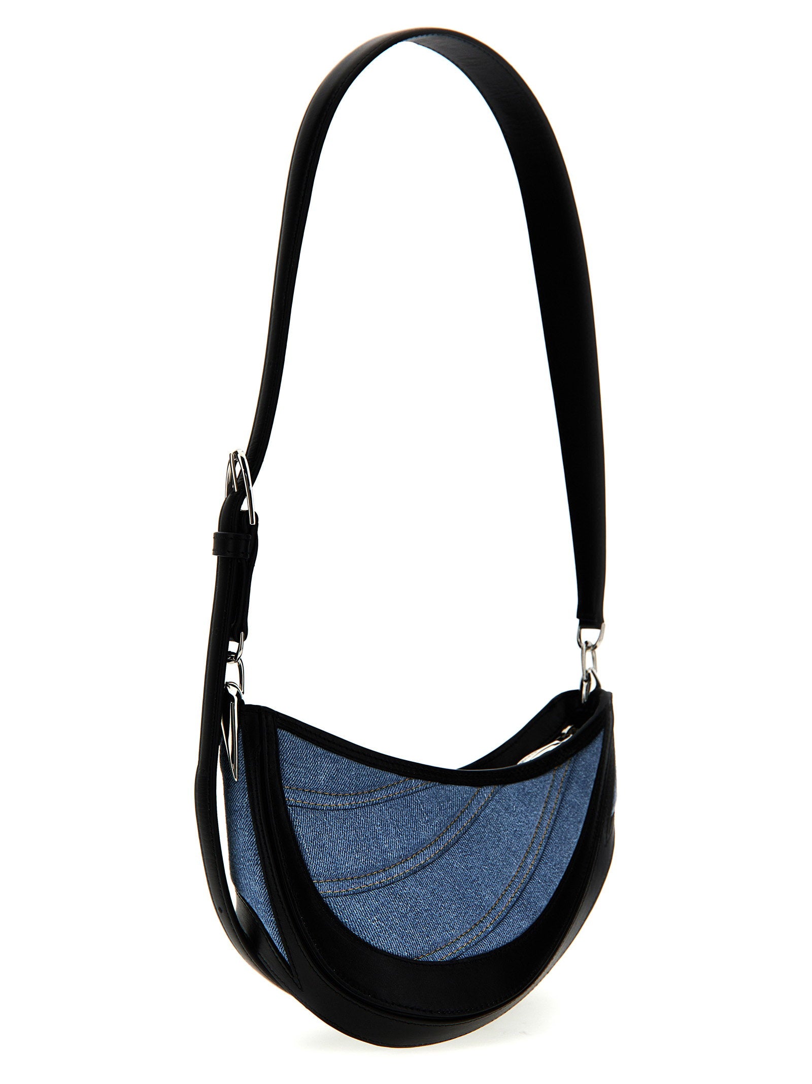 Mugler Small Denim Spiral Curve 01 Shoulder Bag - view 2