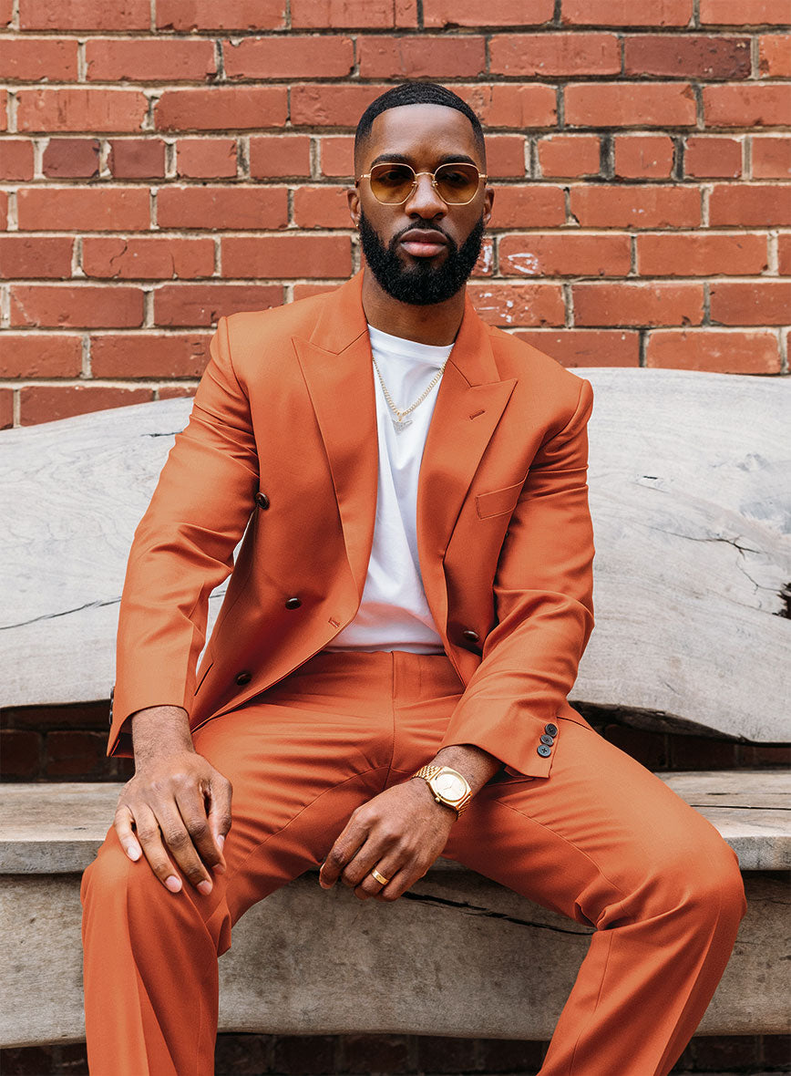 StudioSuits Napolean Runway Orange Wool Double Breasted Suit - view 3