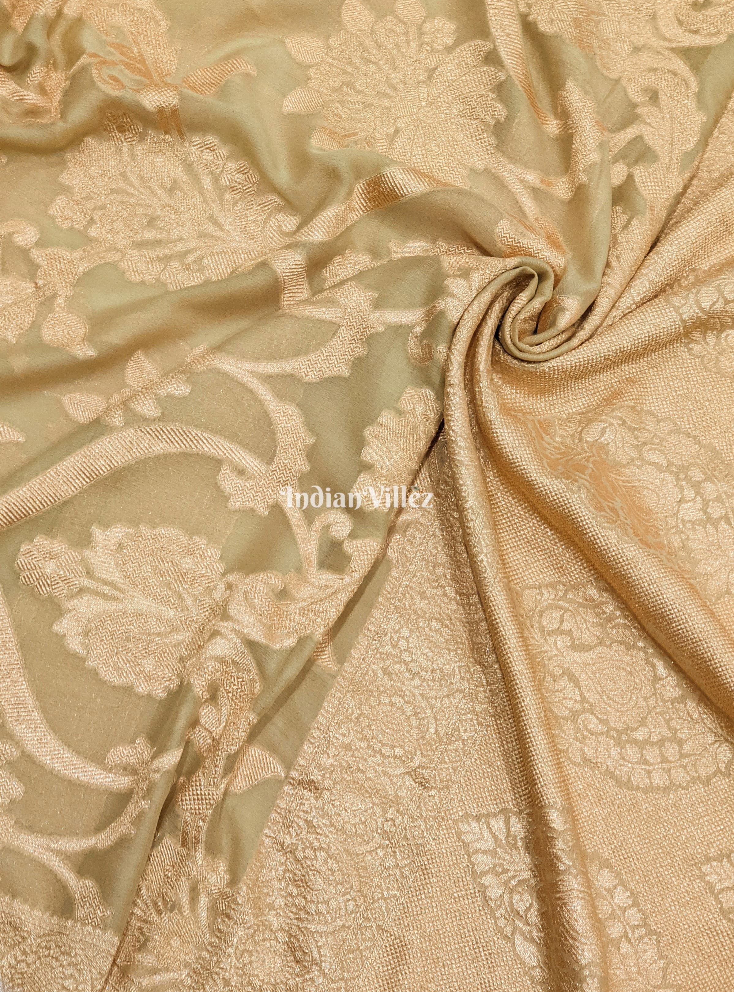 IndianVillèz Cream Color Pure Banarasi Khaddi Georgette Saree - view 2