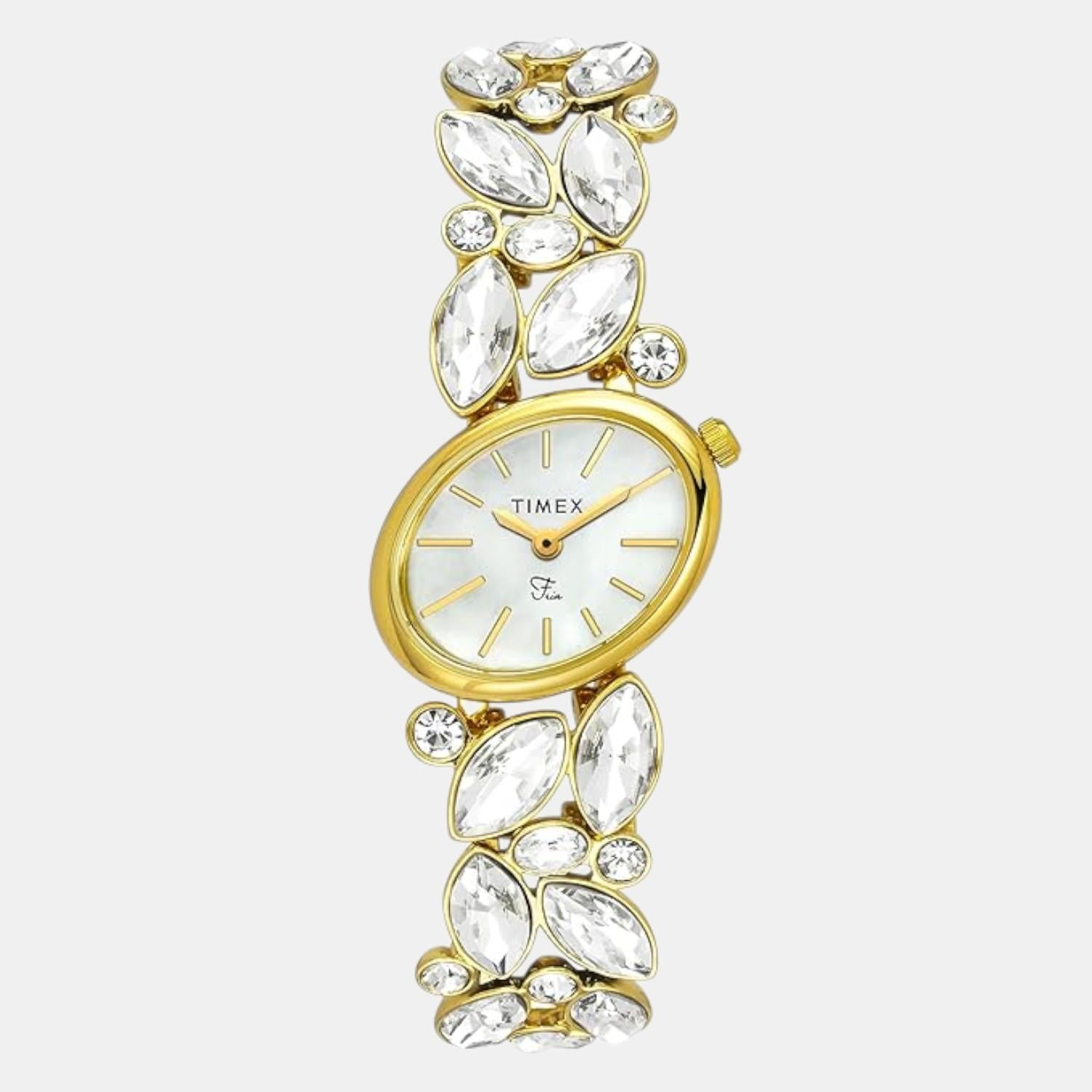 Timex Fria Women Quartz Mother Of Pearl Dial Analog Brass Watch TWEL20901
