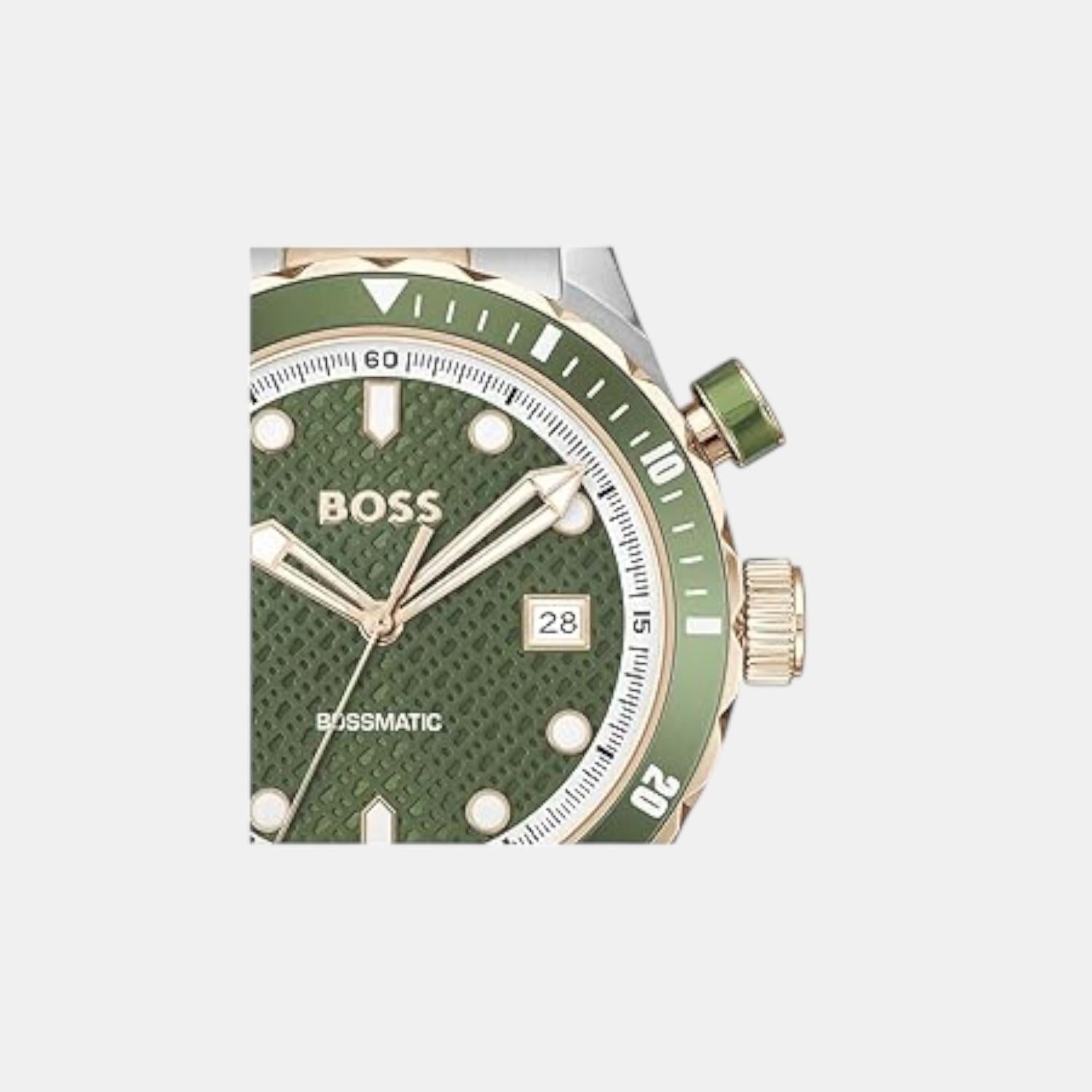 Bossmatic Men Automatic Green Dial Analog Stainless Steel Watch 1514181 - view 4