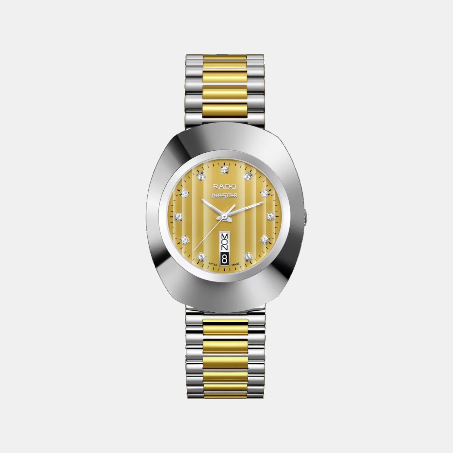 Rado Diastar Men Quartz Champagne Dial Analog Stainless Steel Watch R12305304