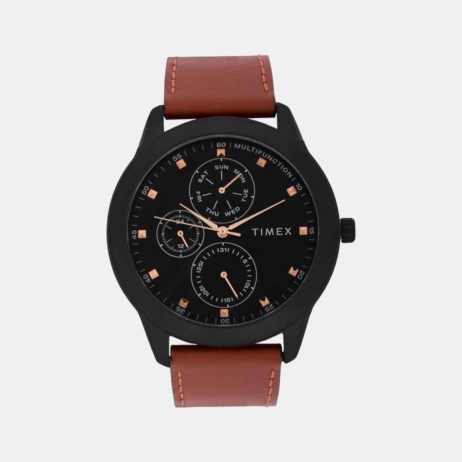 Timex Fashion Men Quartz Black Dial Chronograph Leather Watch TWEG18505
