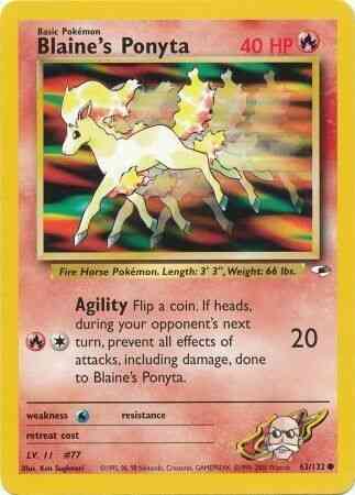 Unlimited gym1u-63 non-holo – Pokémon Blaine's Ponyta - 63/132 - Common - Unlimited [gym1U-63] [Non-Holo]